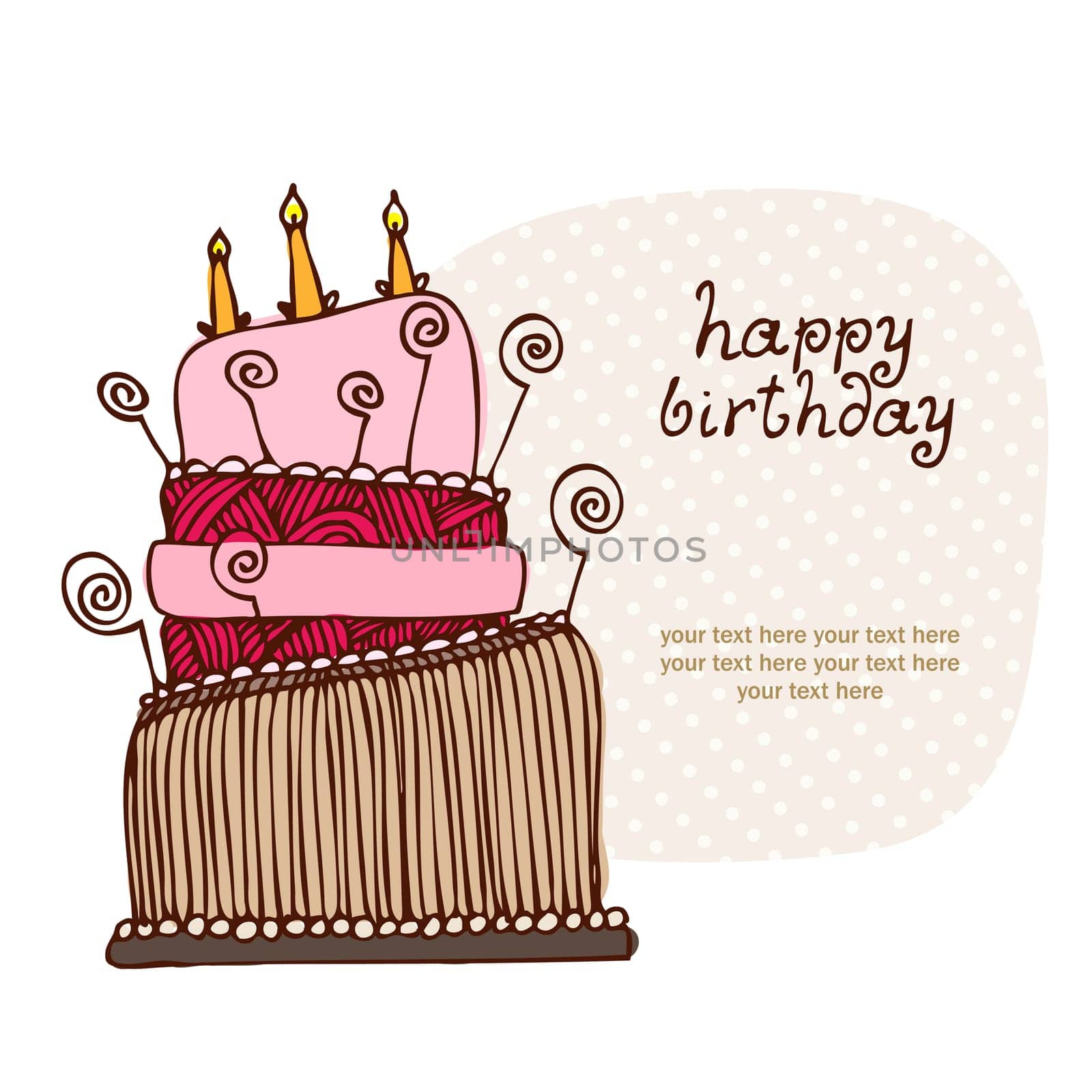 Birthday cake card with the text frame