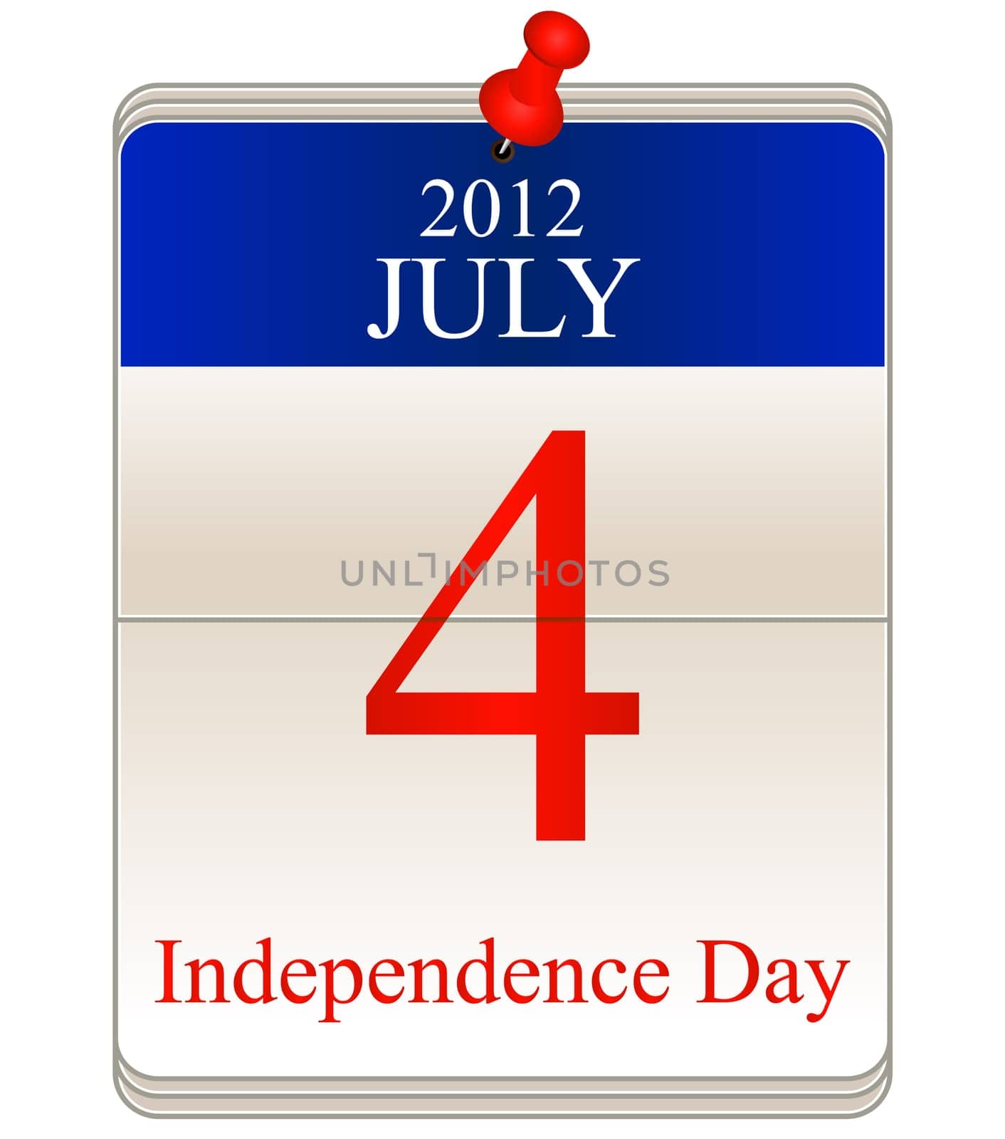 Vector of calendar for 4th July for Independence Day