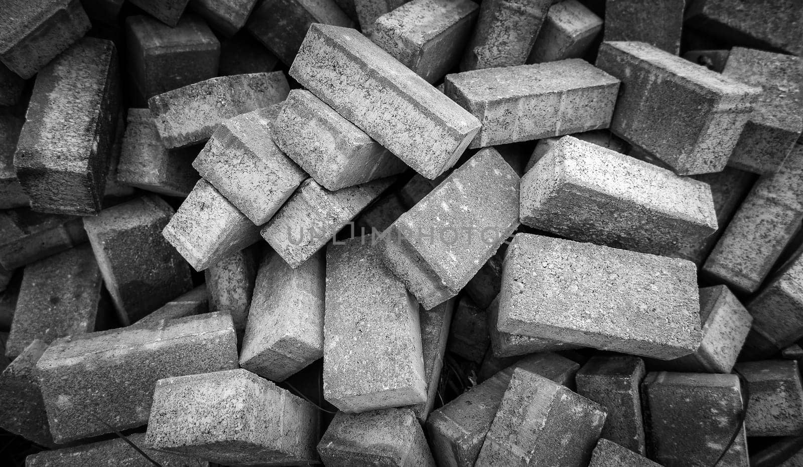 Detail of construction material to make pedestrian streets