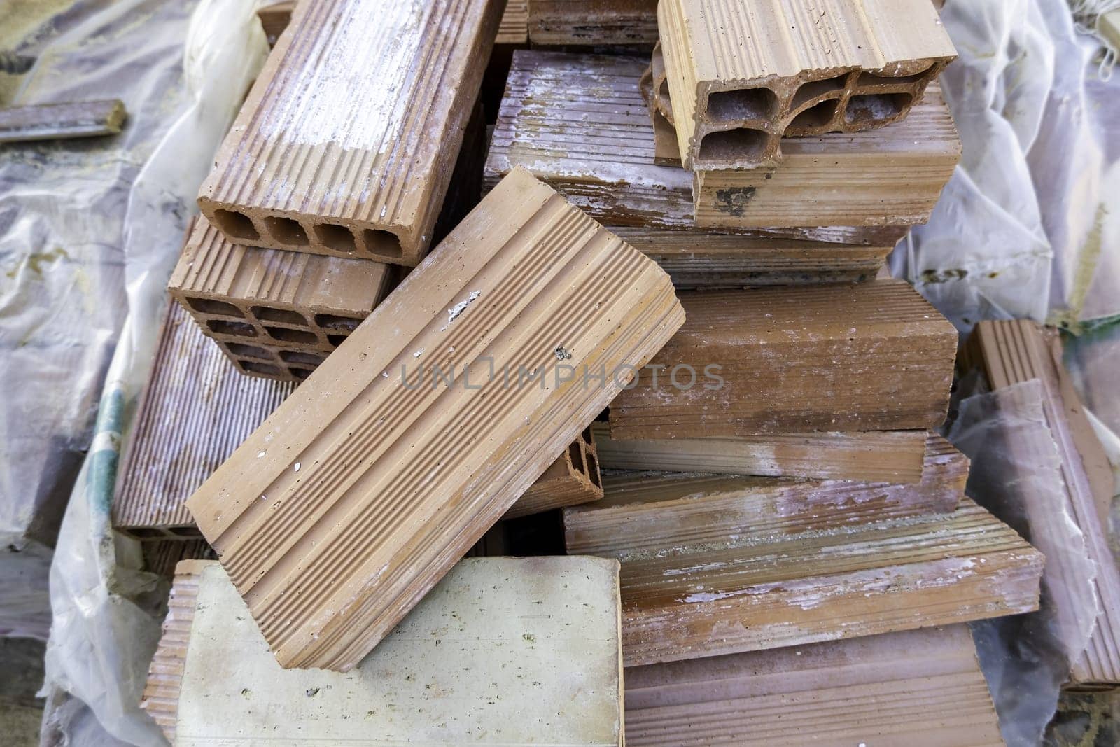 Detail of construction material to make houses and walls, masonry