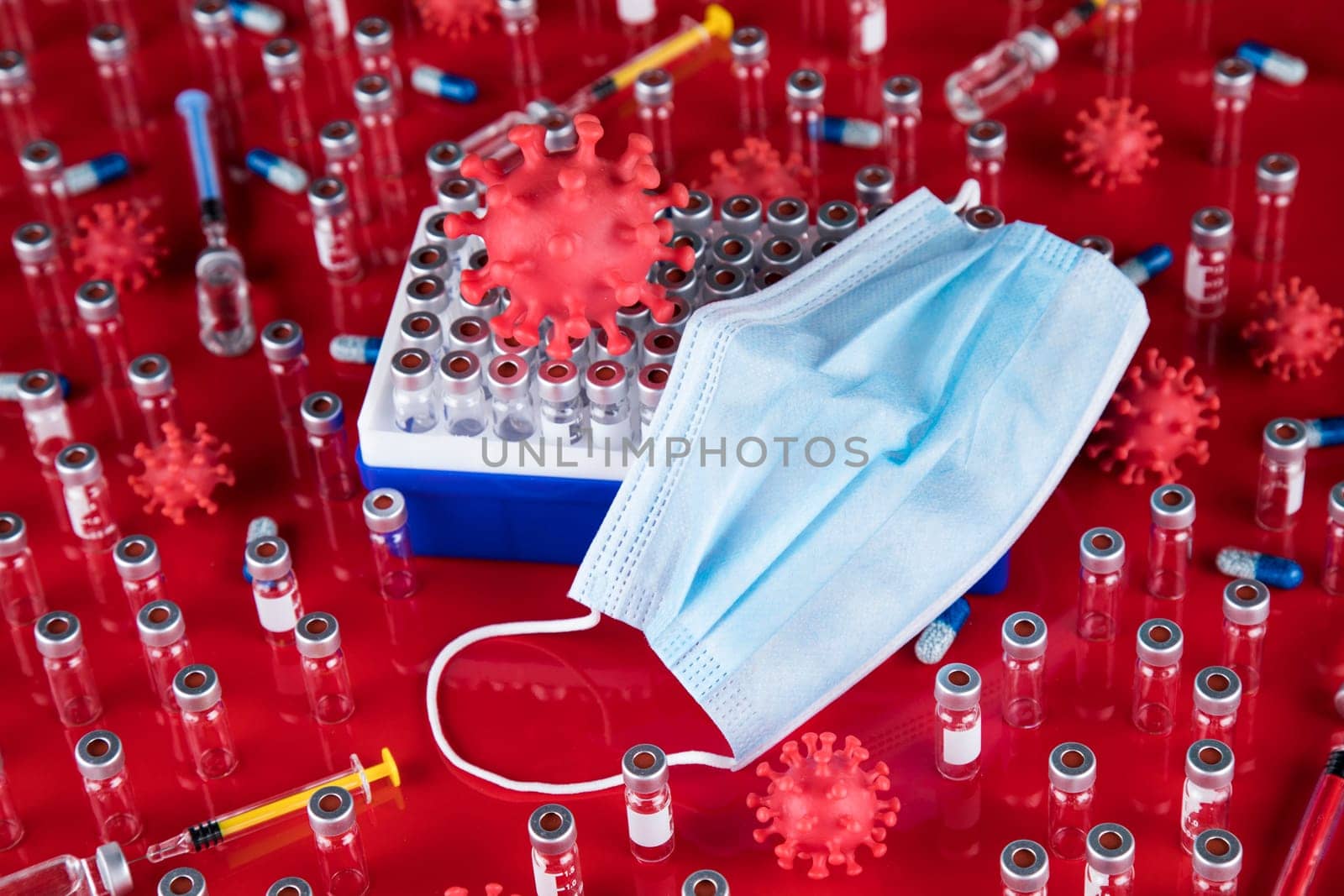 Medical mask for protection against corona virus, SARS pandemic background