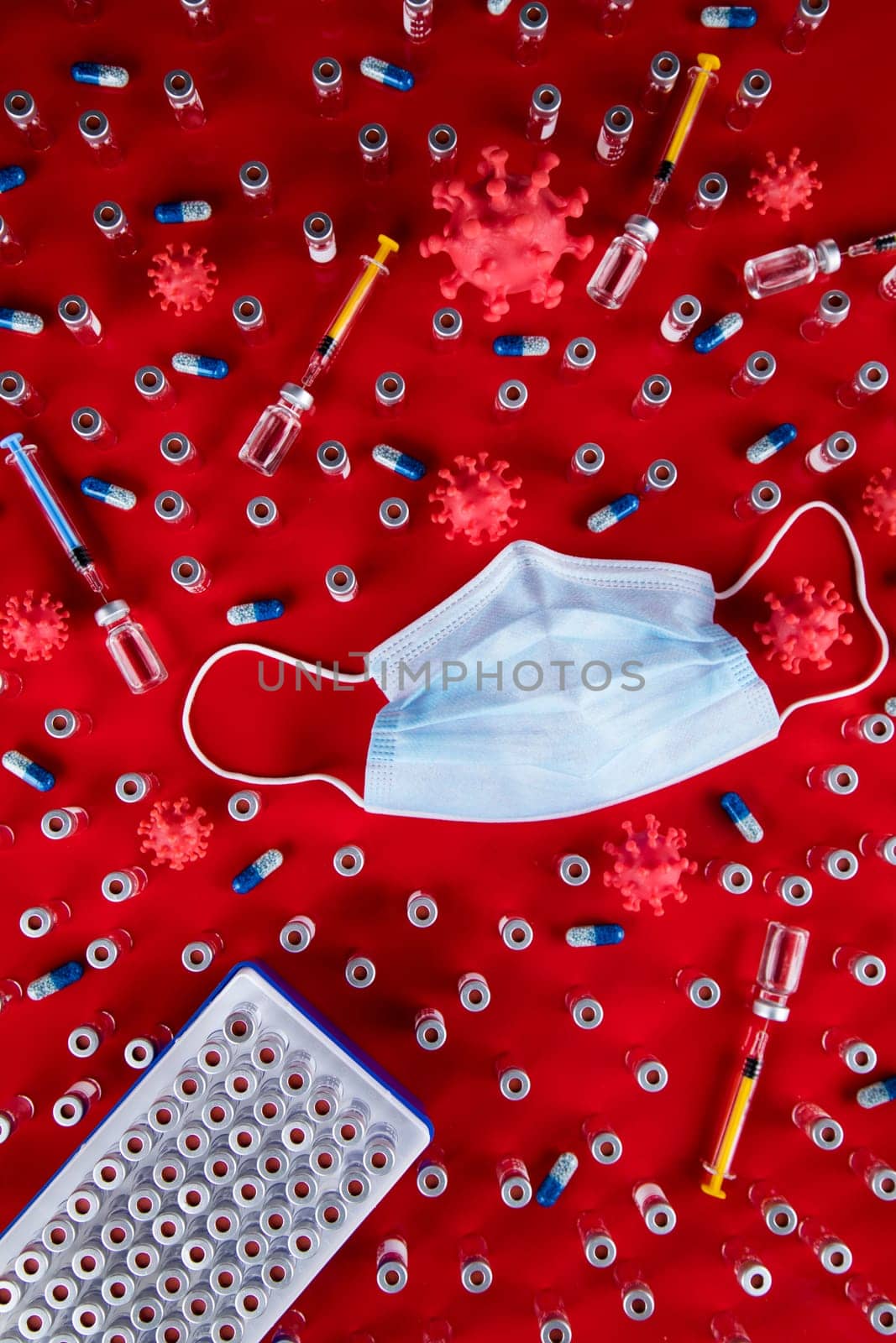 Mask and corona virus protection isolated, pandemic background