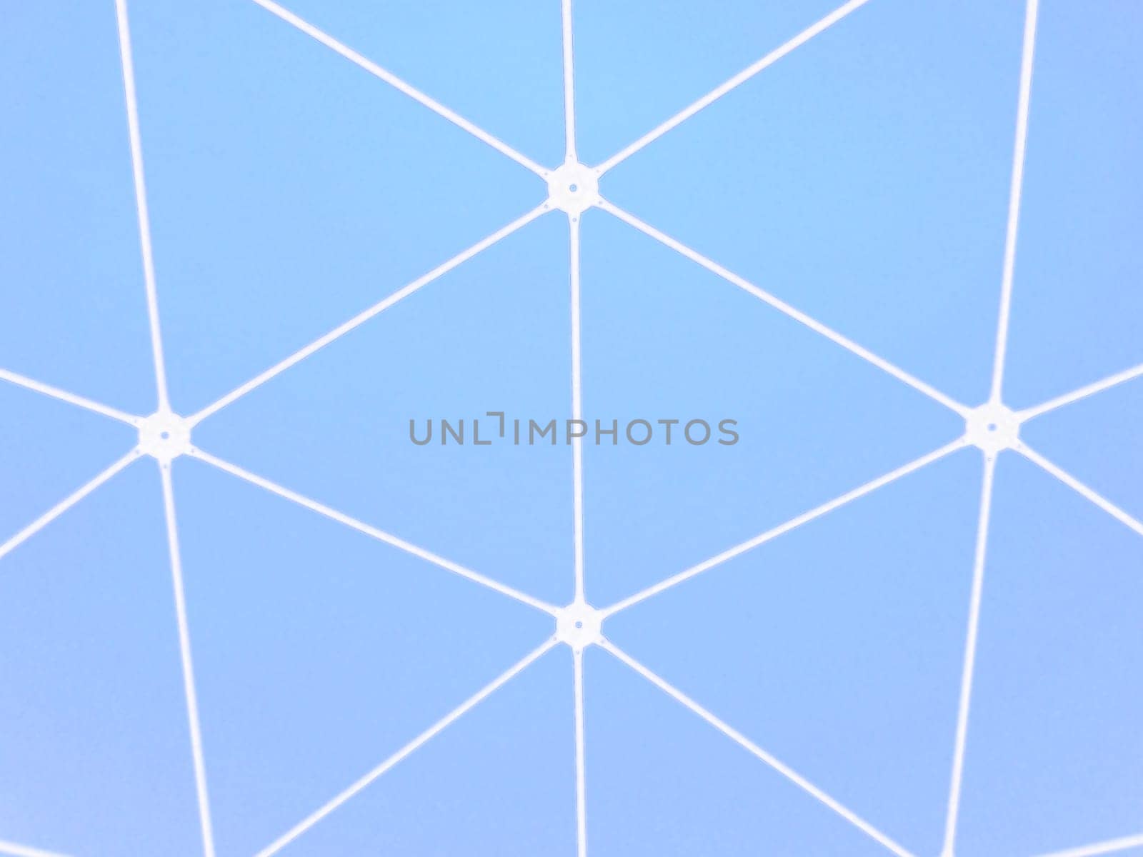 Blockchain network and internet. White lines and connected dots on a blue background. Chemical structure of a molecule or substance. Physical condition. Interaction concept. Abstract pattern.