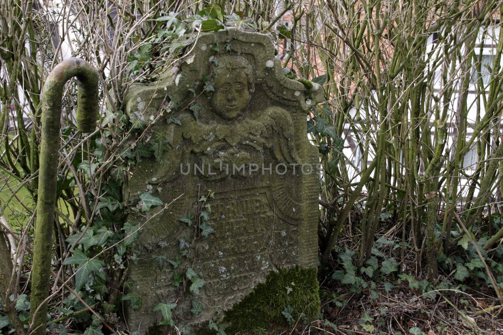 Old tombstones at the church in Kalletal-Talle