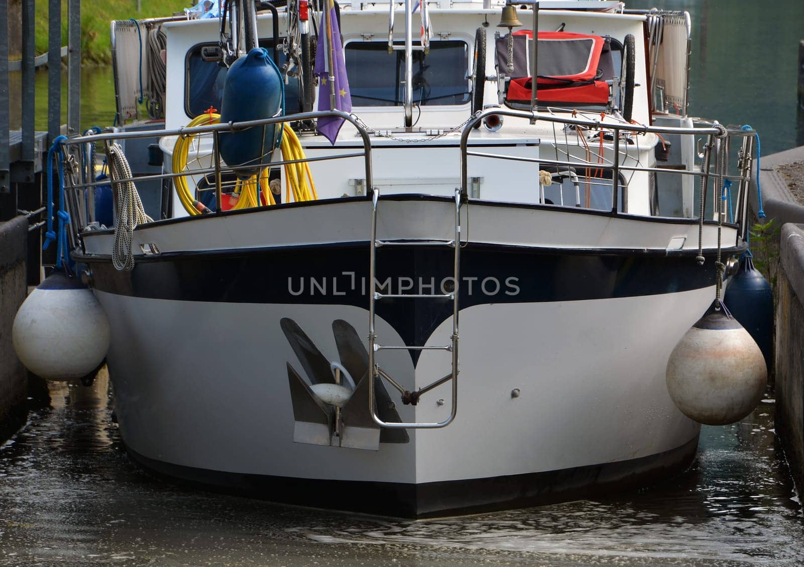 Ship entering a lock