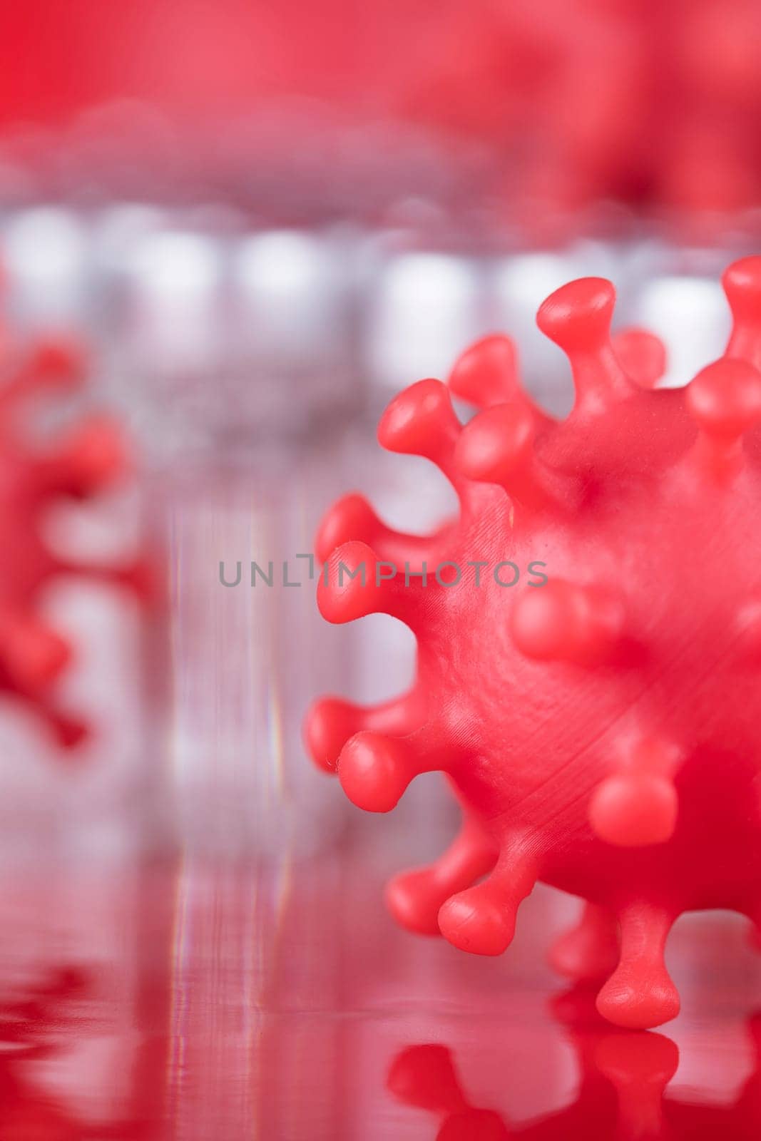 Virus cells, epidemic coronavirus background