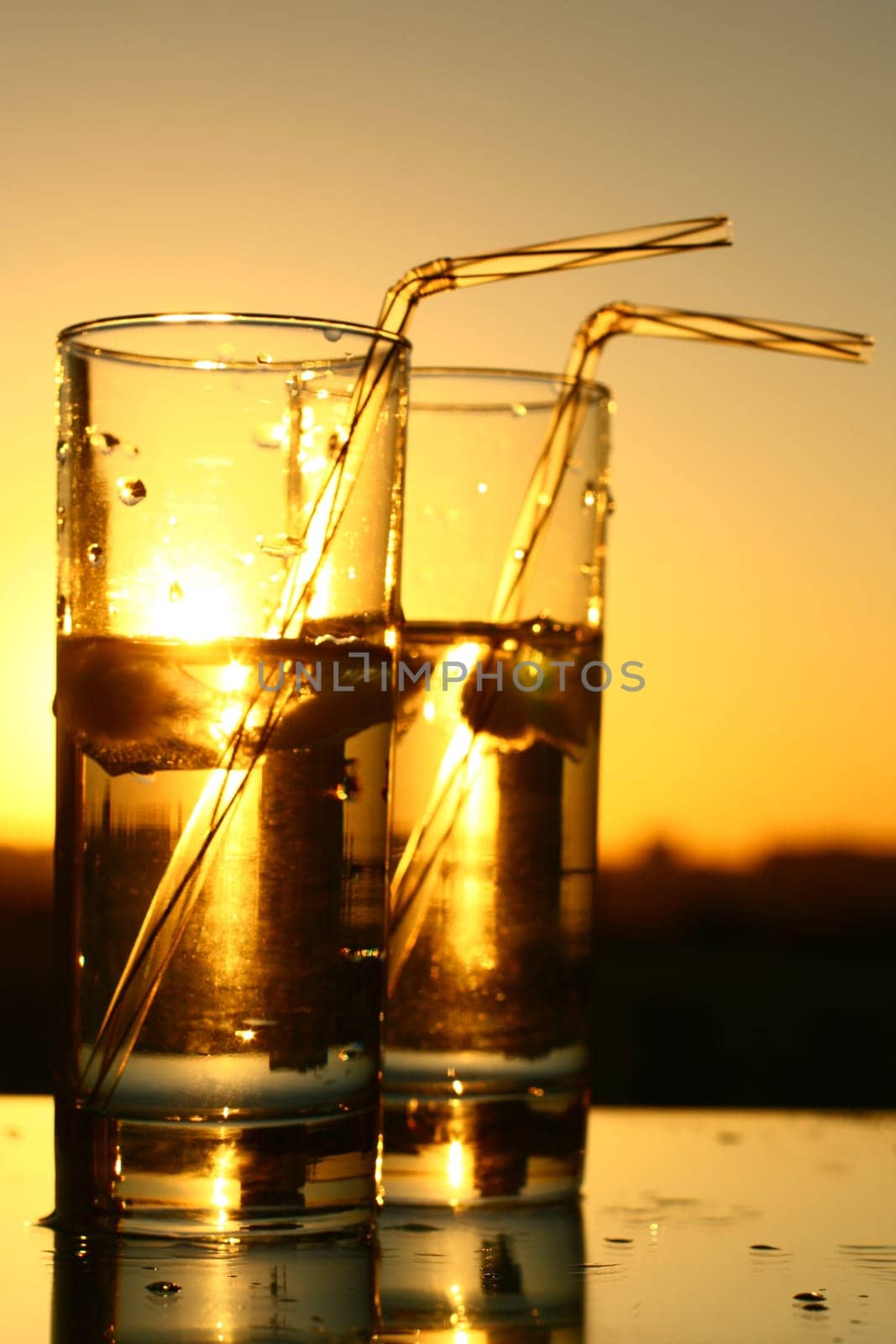 clean cold water in glass