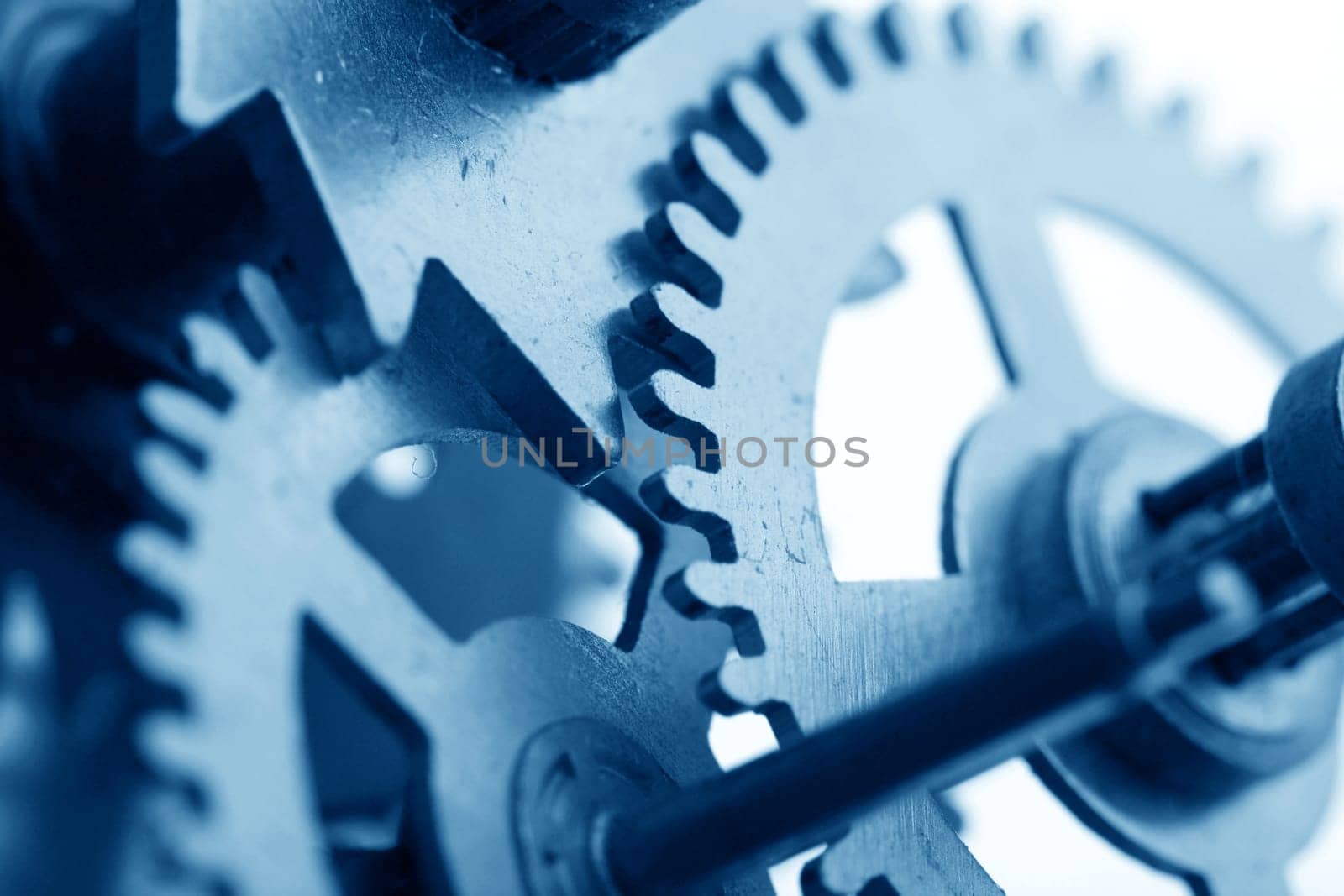 mechanical clock gear macro close up