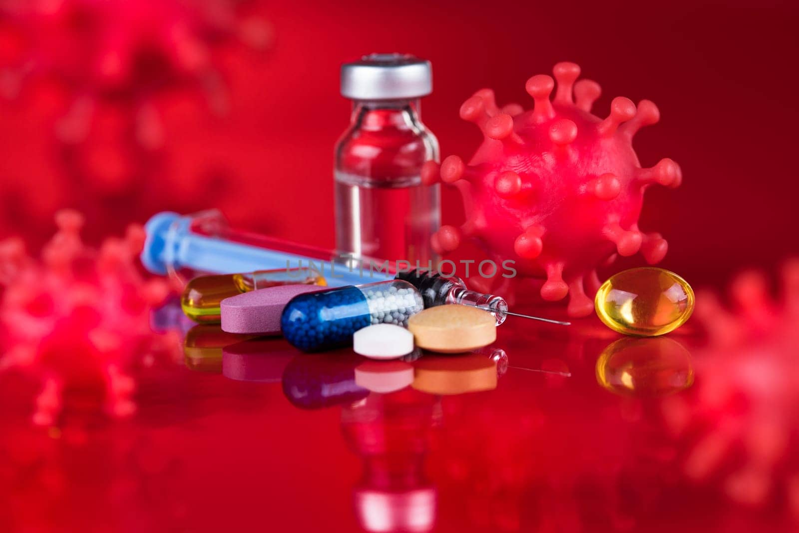 Virus close up, SARS, coronavirus pandemic background