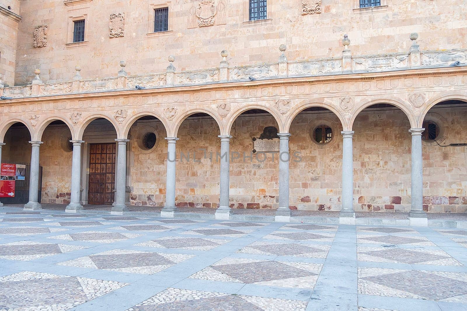 Exterior views facade of San Esteban Convent in Salamanca (Spain).
