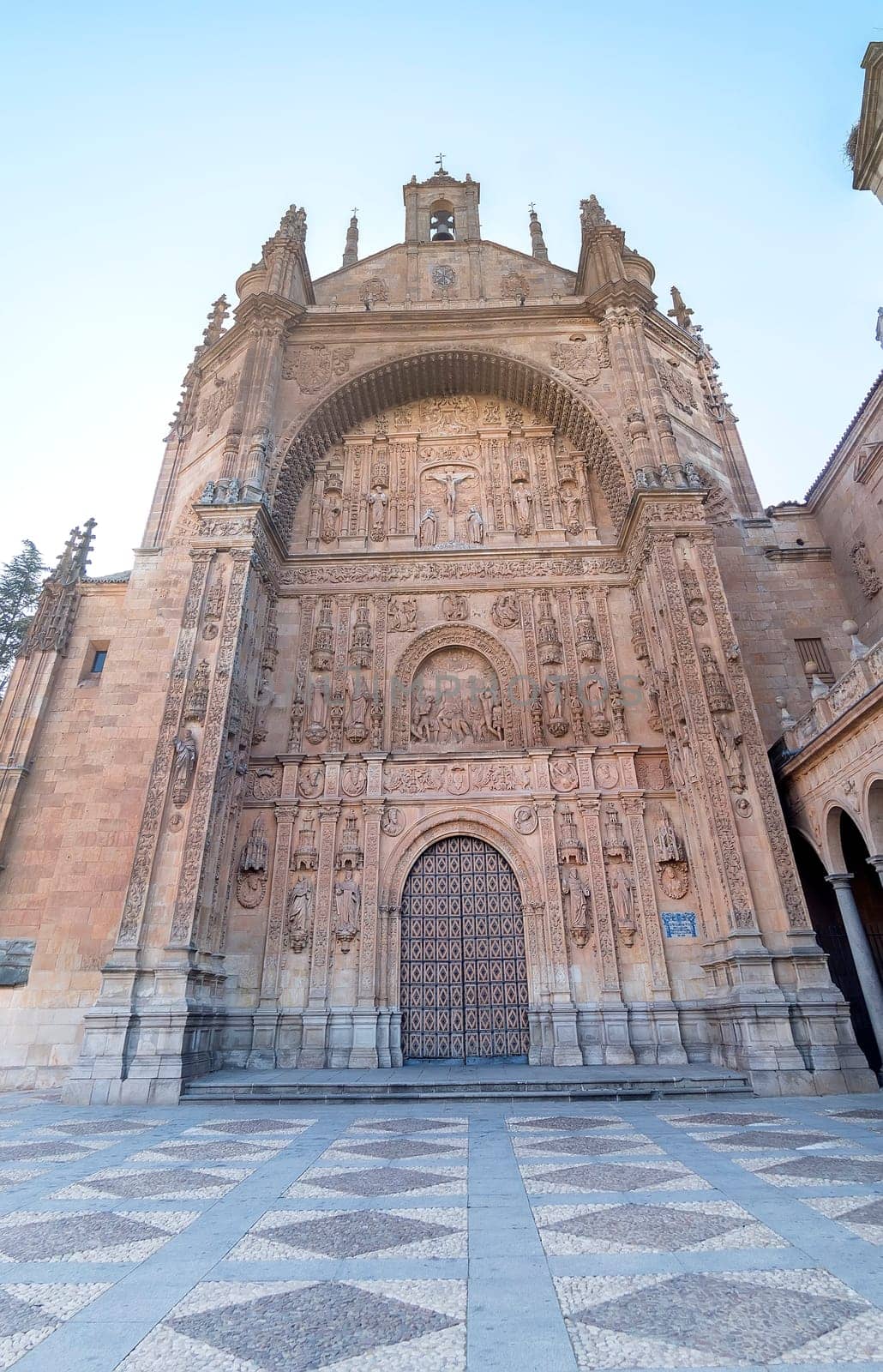 Exterior views facade of San Esteban Convent in Salamanca (Spain).