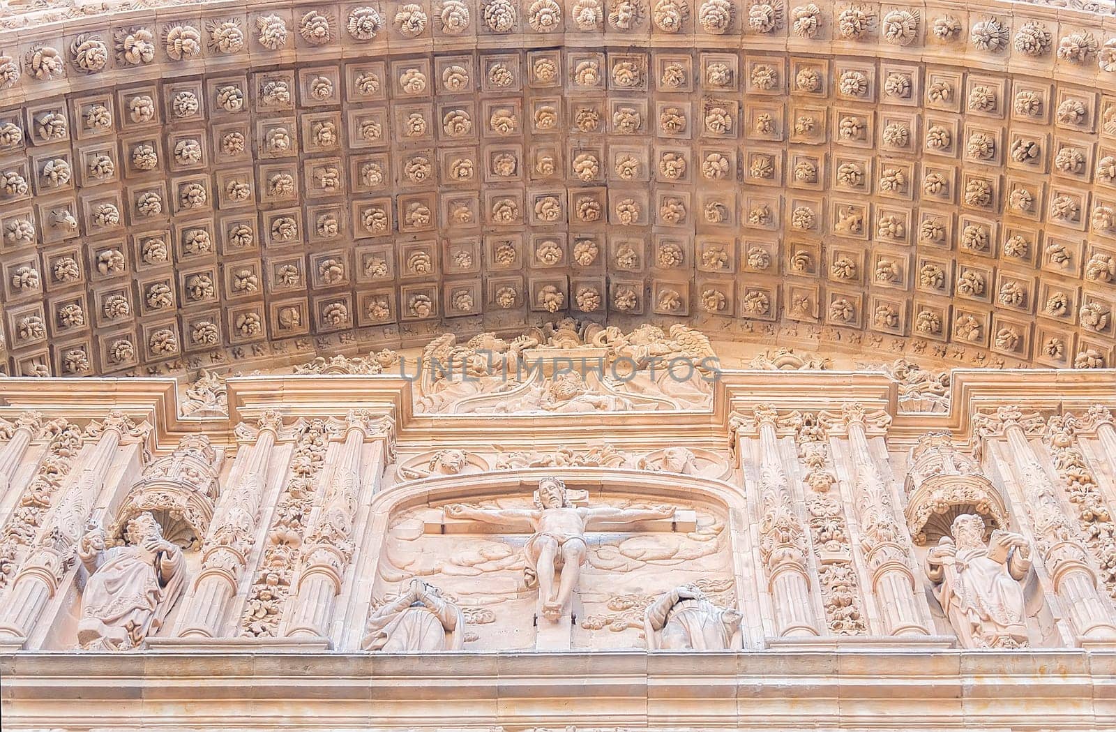 Exterior views facade of San Esteban Convent in Salamanca (Spain).
