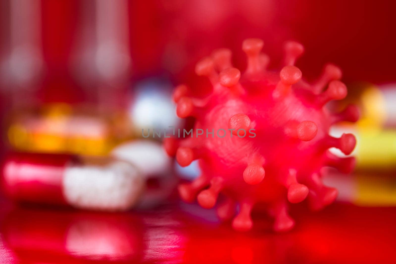 Virus cells, epidemic coronavirus background
