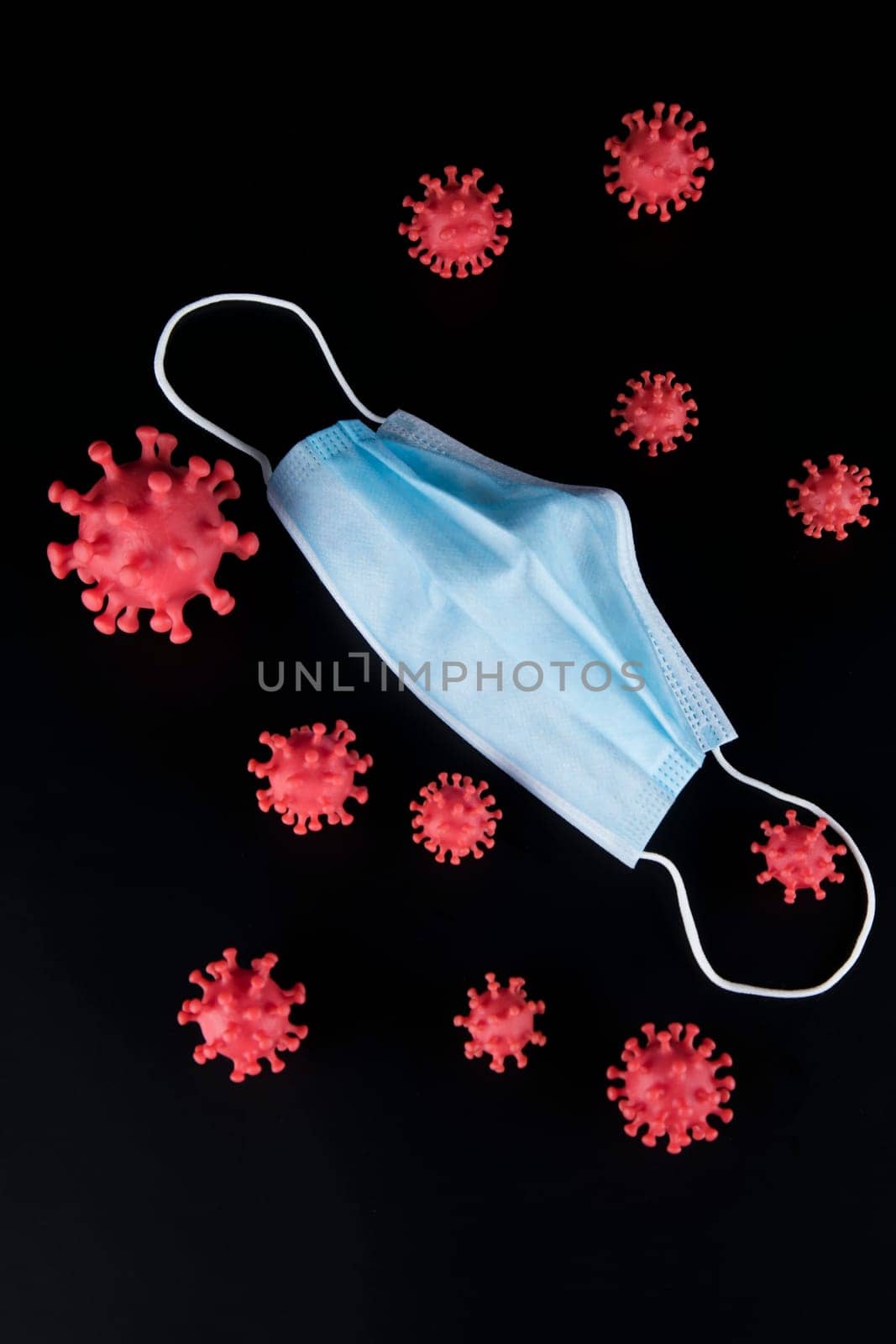 Mask and corona virus protection isolated, pandemic background