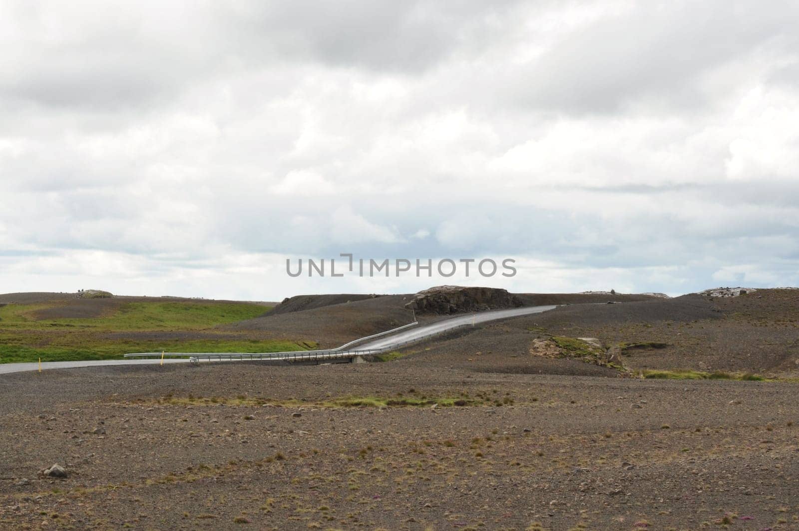 F-road and flat landscape near lake Hagavatn in Iceland