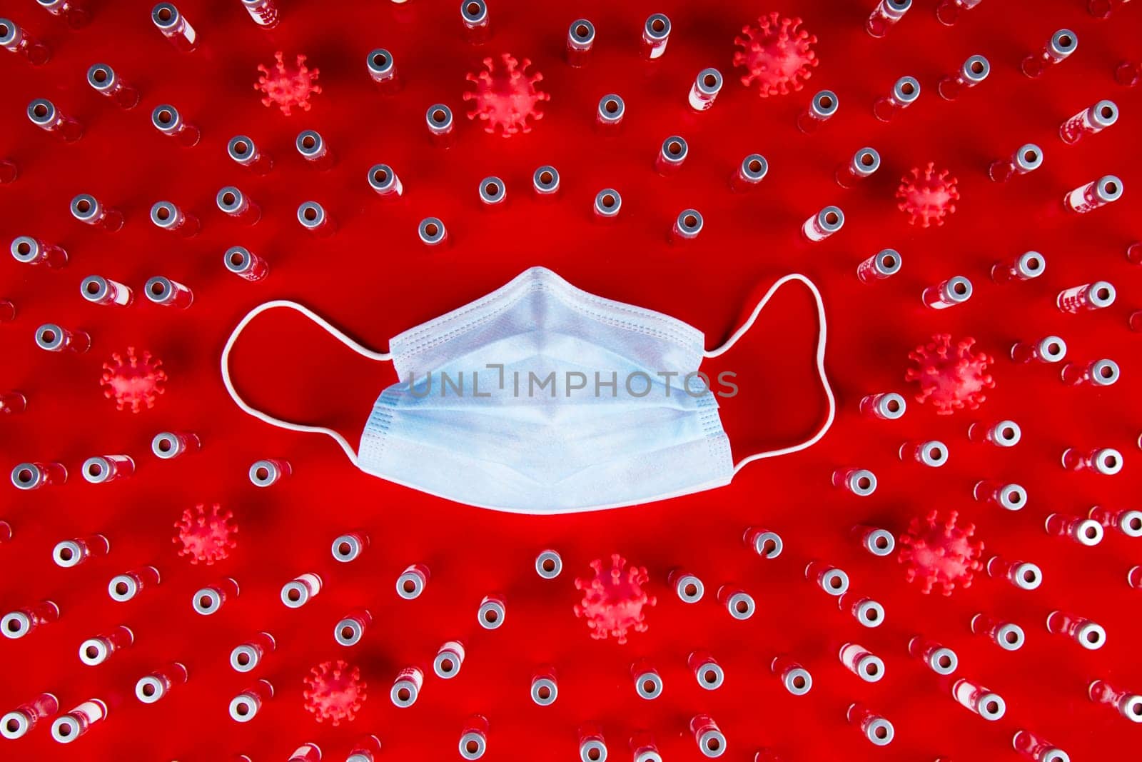 Mask and corona virus protection isolated, pandemic background