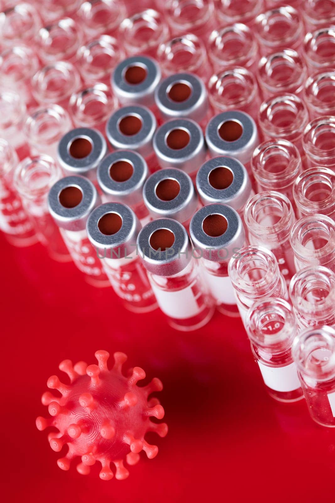 Ampoules with covid 19 vaccine