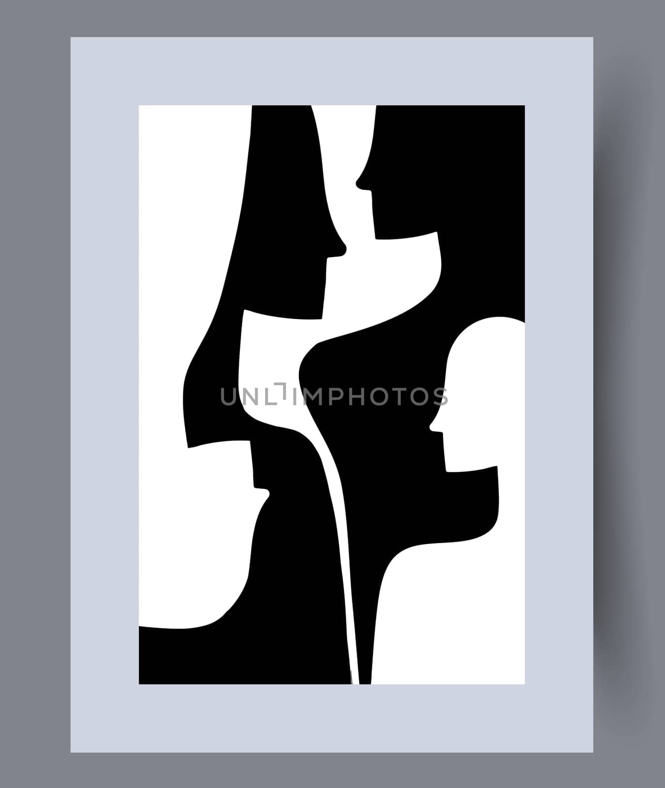 Abstract lines modern sketch wall art print. Printable minimal abstract lines poster. Contemporary decorative background with sketch. Wall artwork for interior design.