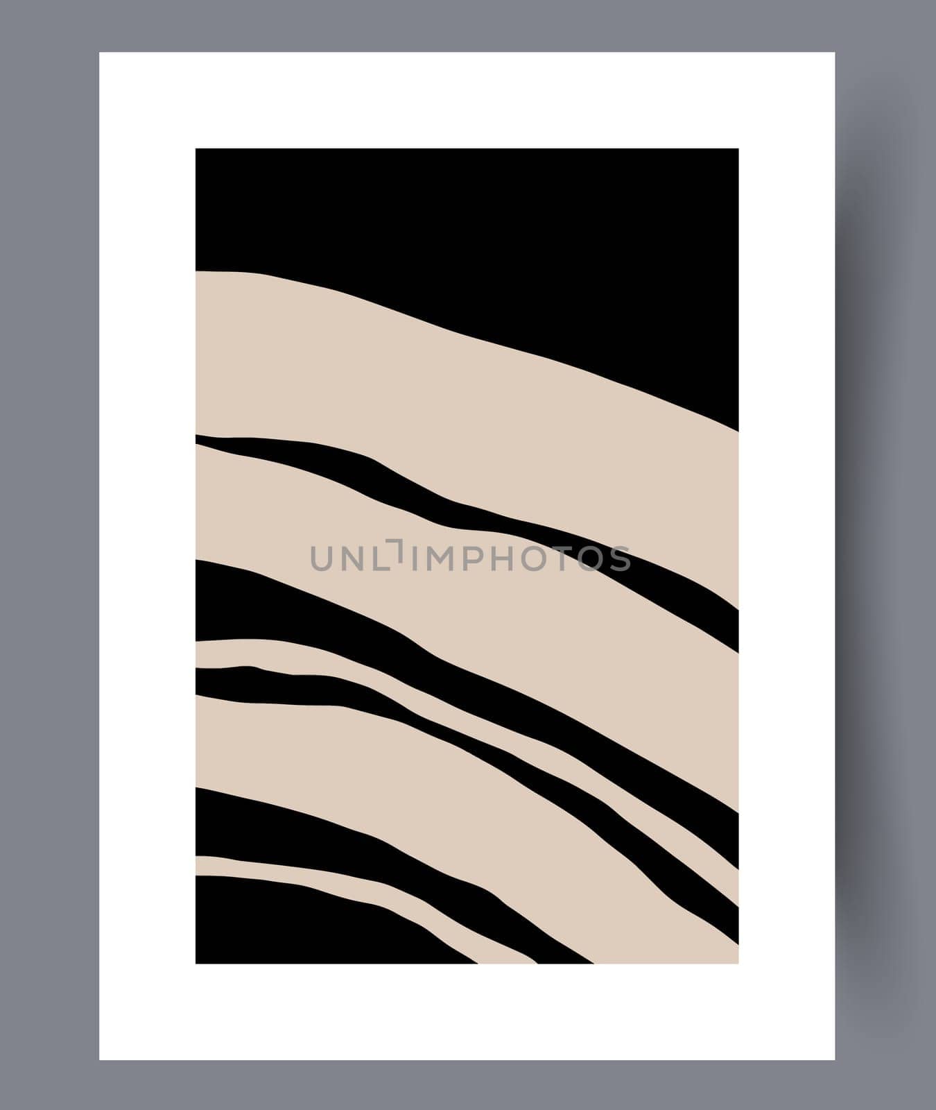Abstract lines modern sketch wall art print. Printable minimal abstract lines poster. Contemporary decorative background with sketch. Wall artwork for interior design.