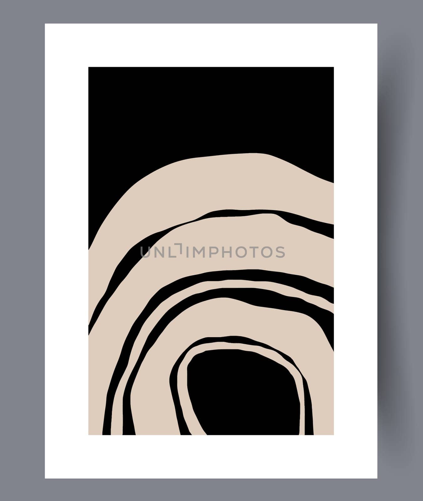 Abstract lines modern sketch wall art print. Printable minimal abstract lines poster. Contemporary decorative background with sketch. Wall artwork for interior design.