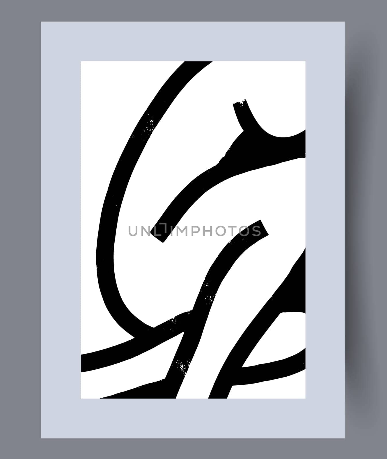 Abstract lines modern sketch wall art print. Printable minimal abstract lines poster. Contemporary decorative background with sketch. Wall artwork for interior design.