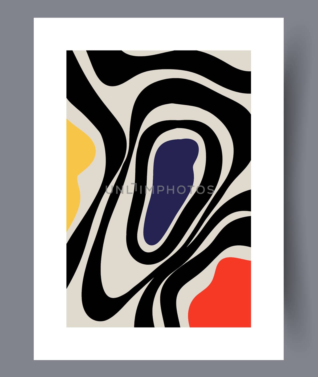 Abstract lines modern sketch wall art print. Printable minimal abstract lines poster. Contemporary decorative background with sketch. Wall artwork for interior design.