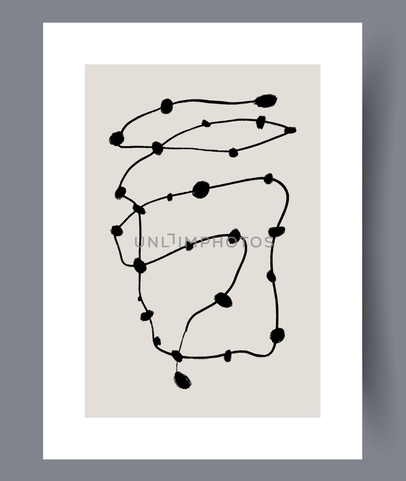 Abstract lines modern sketch wall art print. Printable minimal abstract lines poster. Contemporary decorative background with sketch. Wall artwork for interior design.