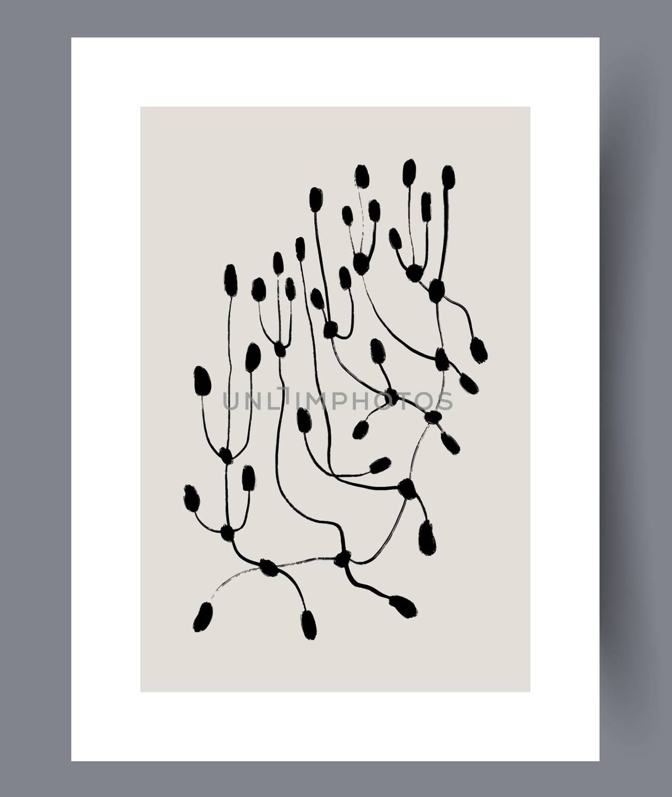 Abstract lines modern sketch wall art print. Printable minimal abstract lines poster. Contemporary decorative background with sketch. Wall artwork for interior design.
