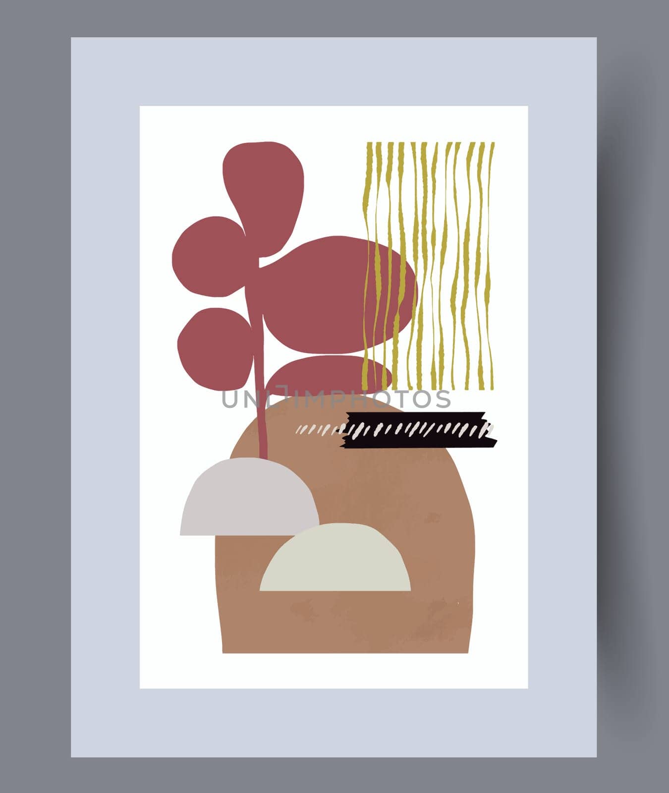 Abstract lines modern sketch wall art print. Printable minimal abstract lines poster. Contemporary decorative background with sketch. Wall artwork for interior design.