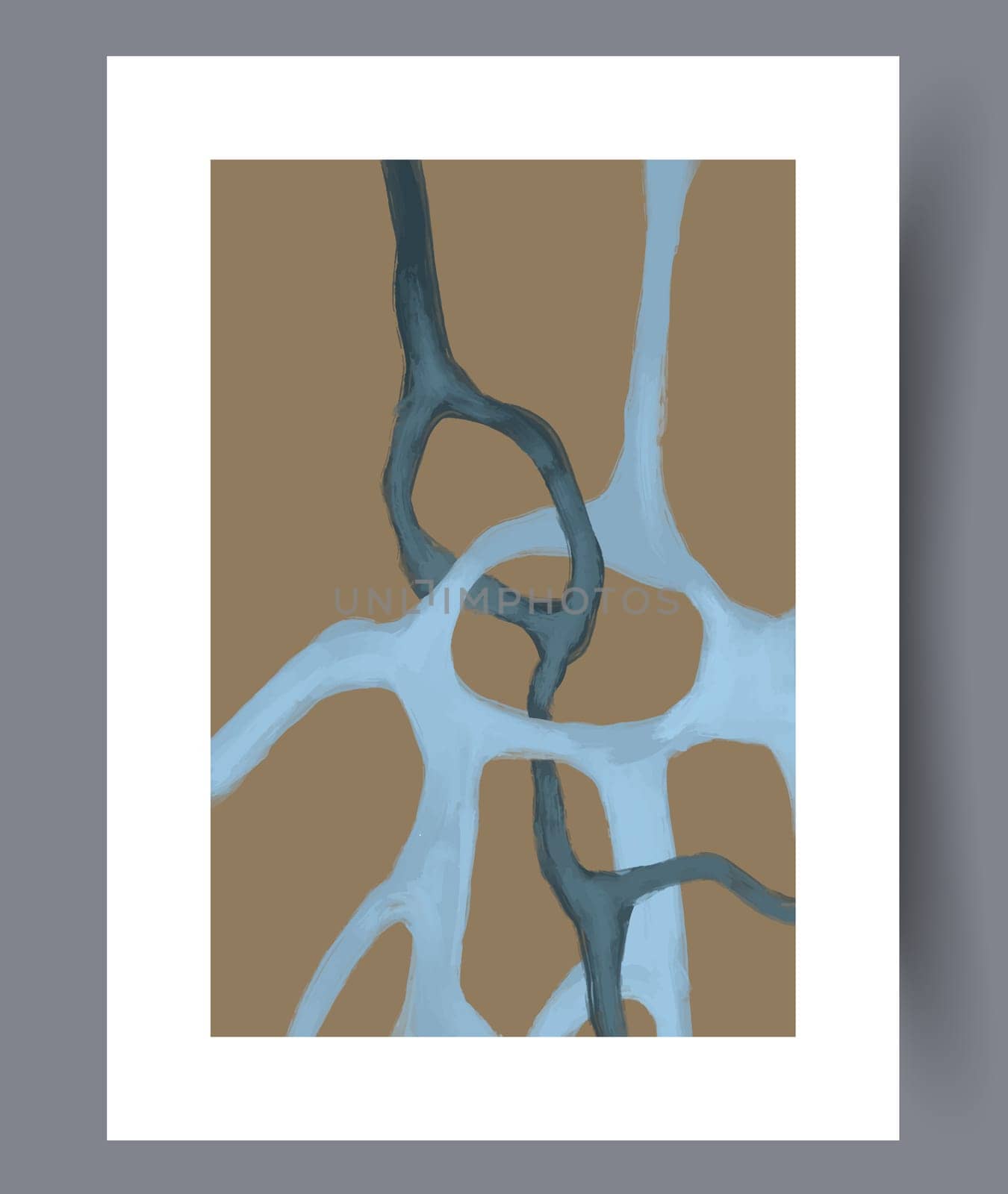 Abstract lines modern sketch wall art print. Printable minimal abstract lines poster. Contemporary decorative background with sketch. Wall artwork for interior design.