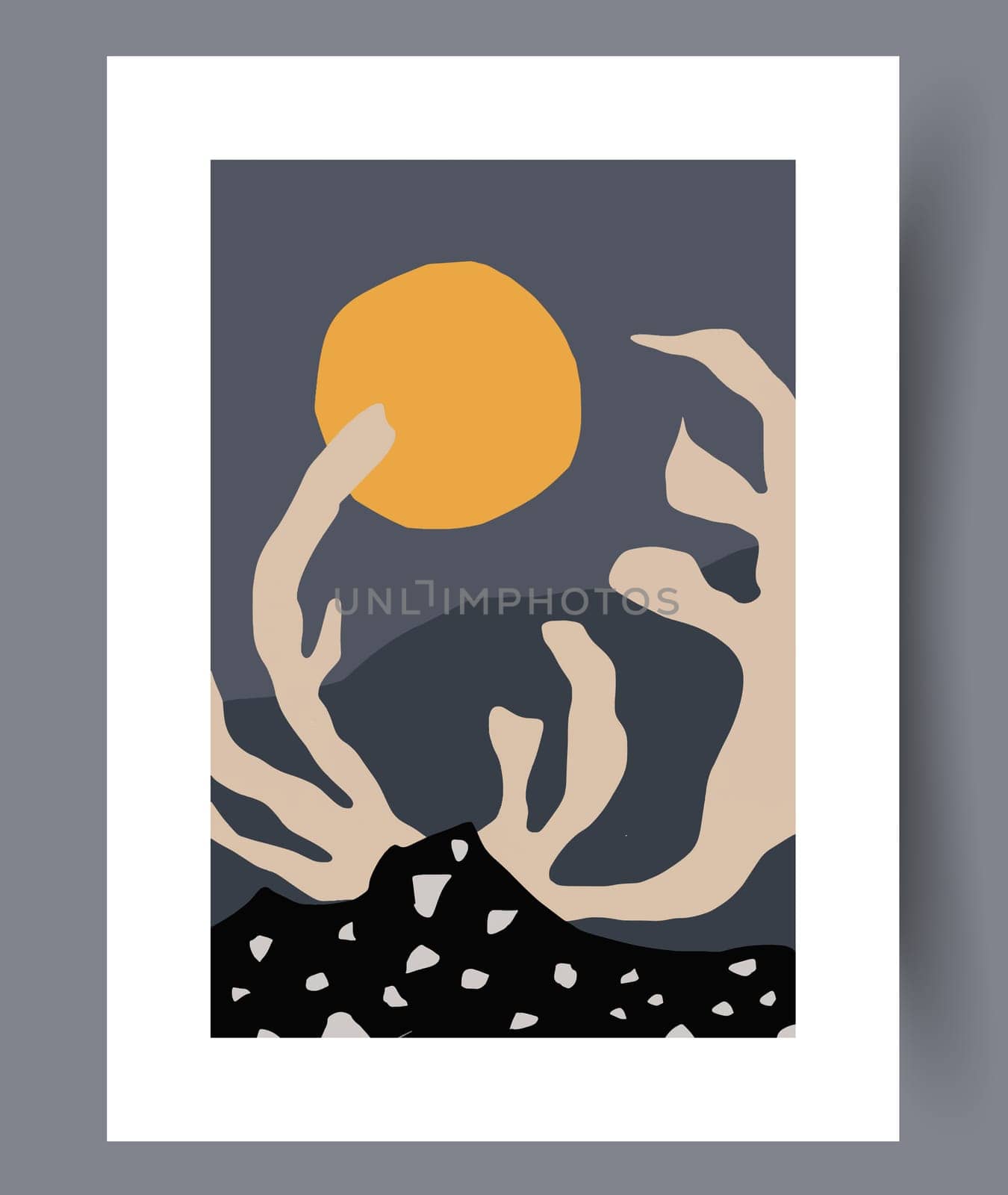 Abstract lines modern sketch wall art print. Printable minimal abstract lines poster. Contemporary decorative background with sketch. Wall artwork for interior design.