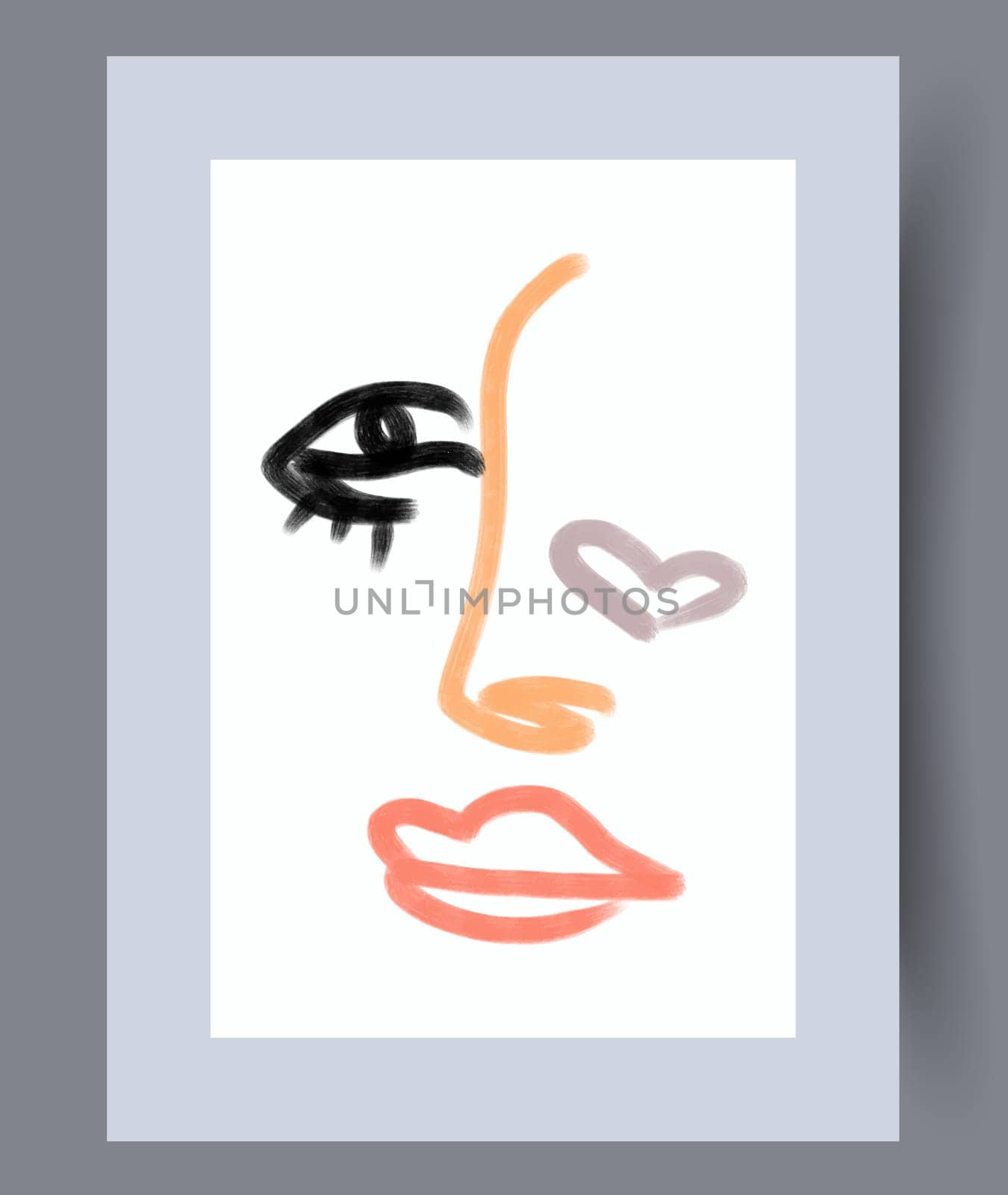 Abstract lines modern sketch wall art print. Printable minimal abstract lines poster. Contemporary decorative background with sketch. Wall artwork for interior design.