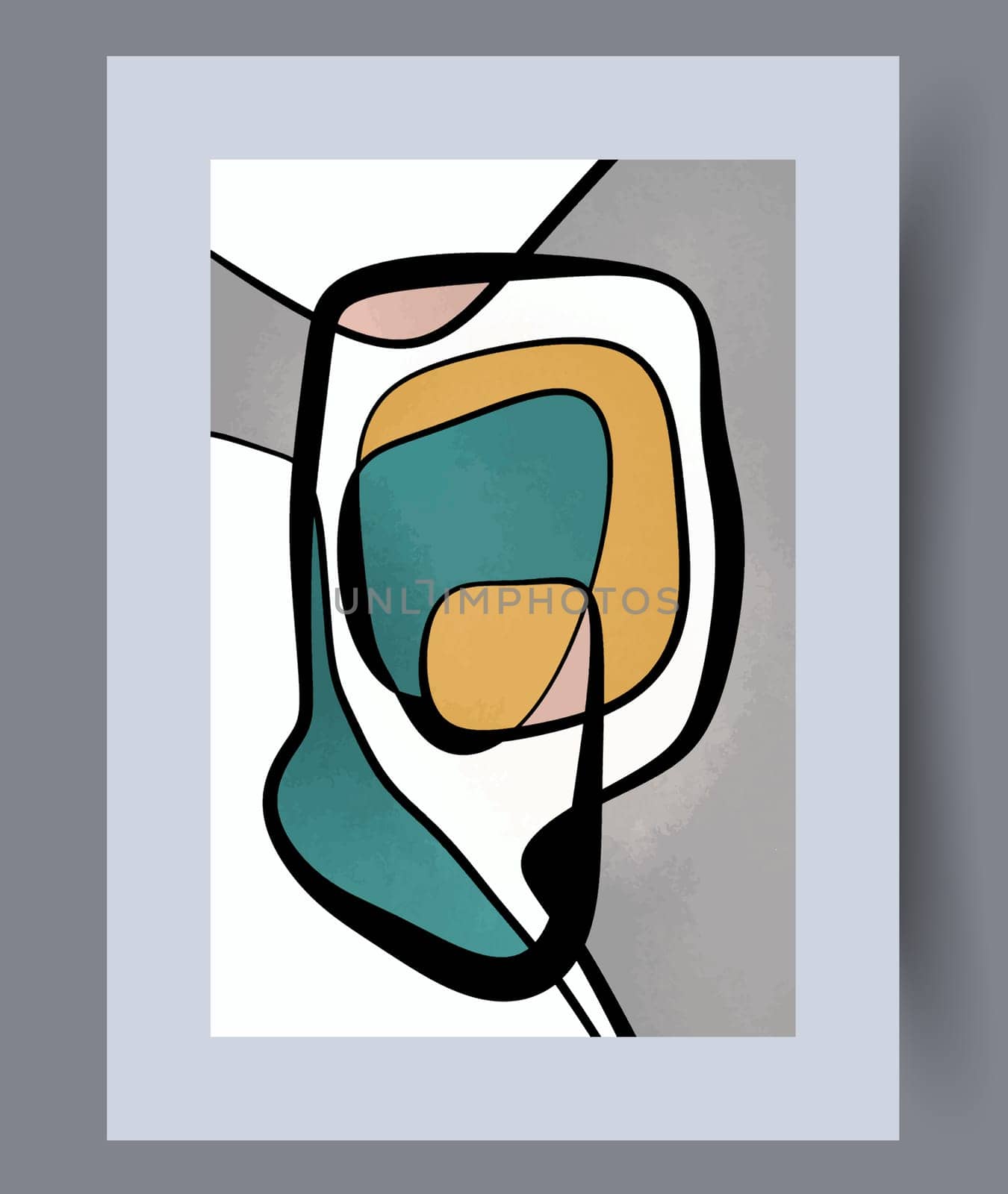 Abstract lines modern sketch wall art print. Printable minimal abstract lines poster. Contemporary decorative background with sketch. Wall artwork for interior design.