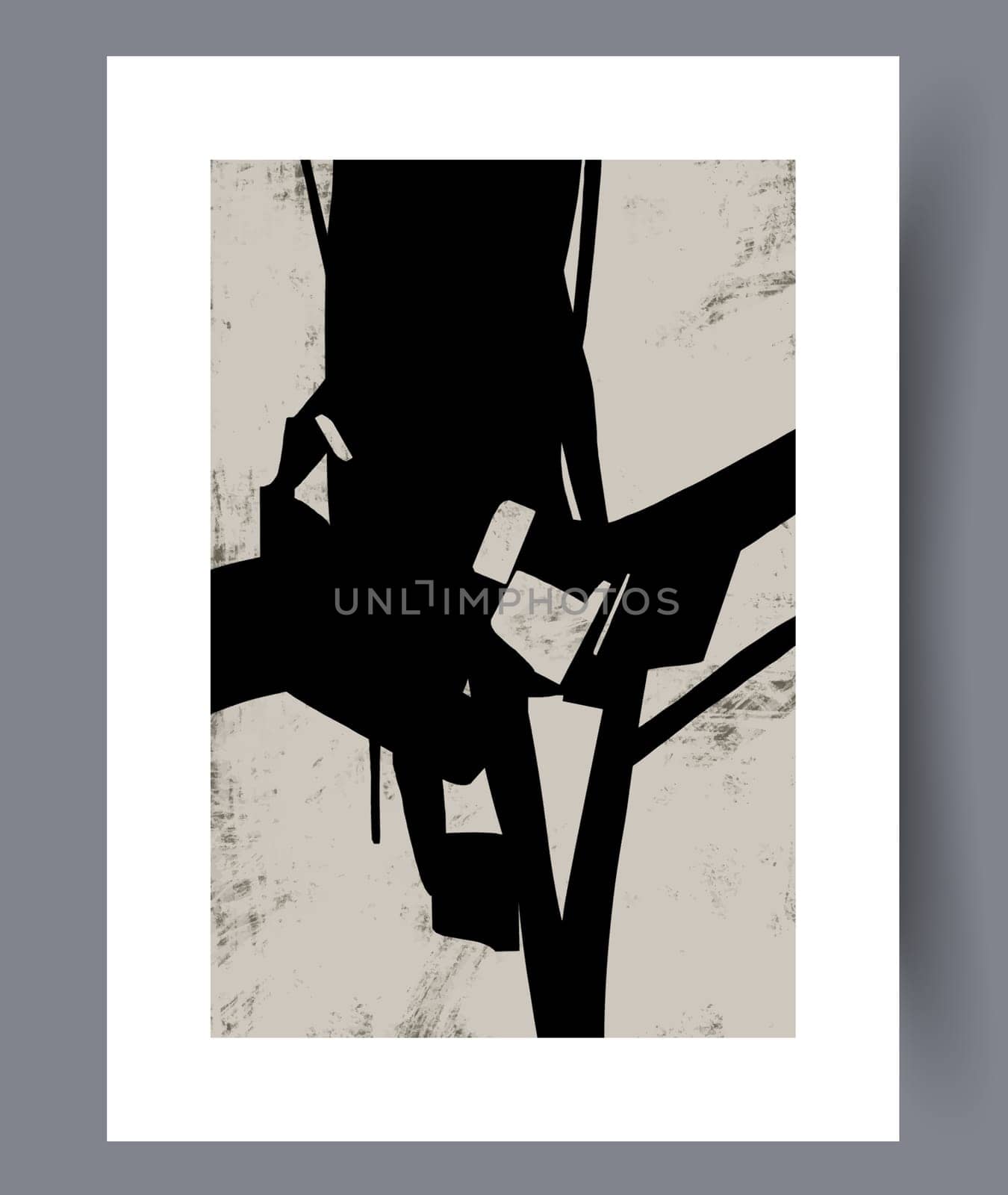 Abstract lines modern sketch wall art print. Printable minimal abstract lines poster. Contemporary decorative background with sketch. Wall artwork for interior design.