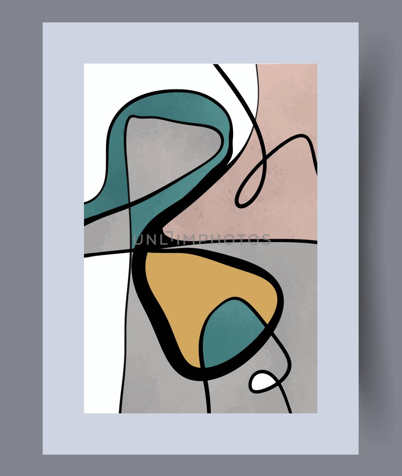 Abstract lines modern sketch wall art print. Printable minimal abstract lines poster. Contemporary decorative background with sketch. Wall artwork for interior design.
