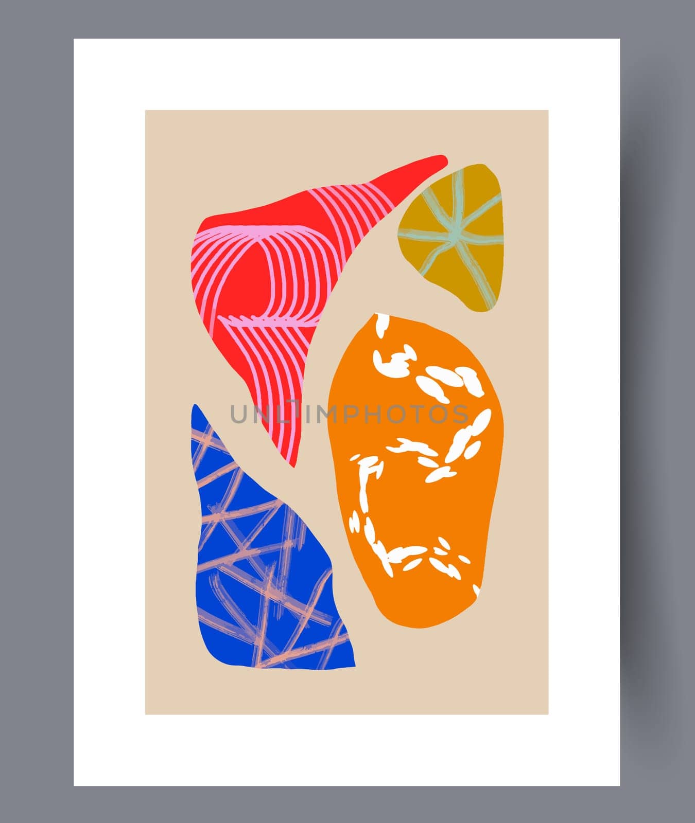 Abstract lines modern sketch wall art print. Printable minimal abstract lines poster. Contemporary decorative background with sketch. Wall artwork for interior design.