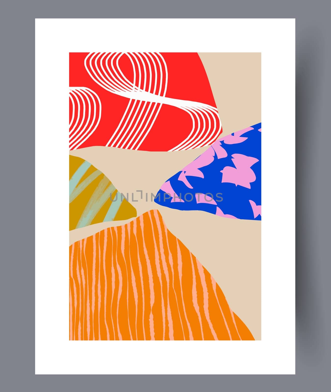 Abstract lines modern sketch wall art print. Printable minimal abstract lines poster. Contemporary decorative background with sketch. Wall artwork for interior design.