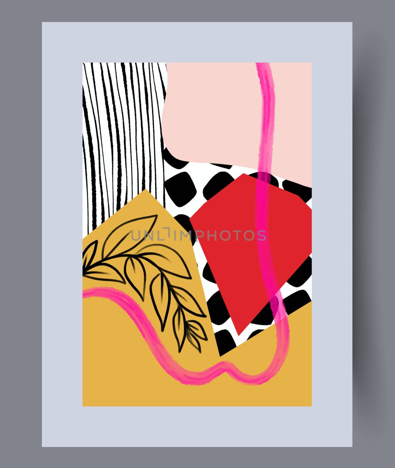 Abstract lines modern sketch wall art print. Printable minimal abstract lines poster. Contemporary decorative background with sketch. Wall artwork for interior design.