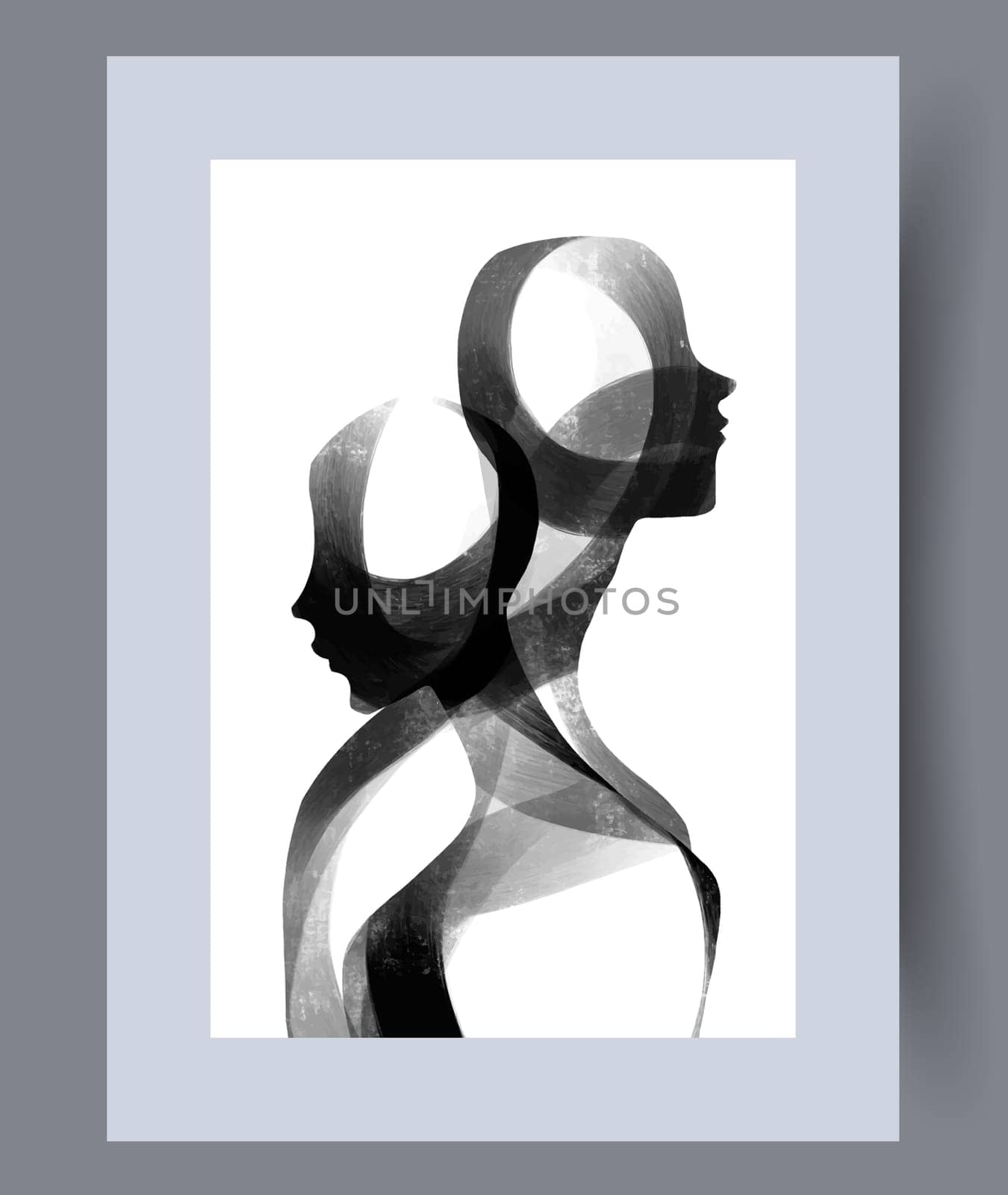Abstract lines modern sketch wall art print. Printable minimal abstract lines poster. Contemporary decorative background with sketch. Wall artwork for interior design.