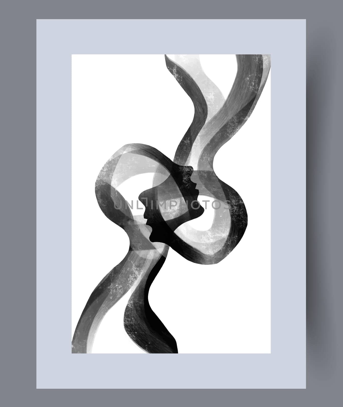 Abstract lines modern sketch wall art print. Printable minimal abstract lines poster. Contemporary decorative background with sketch. Wall artwork for interior design.
