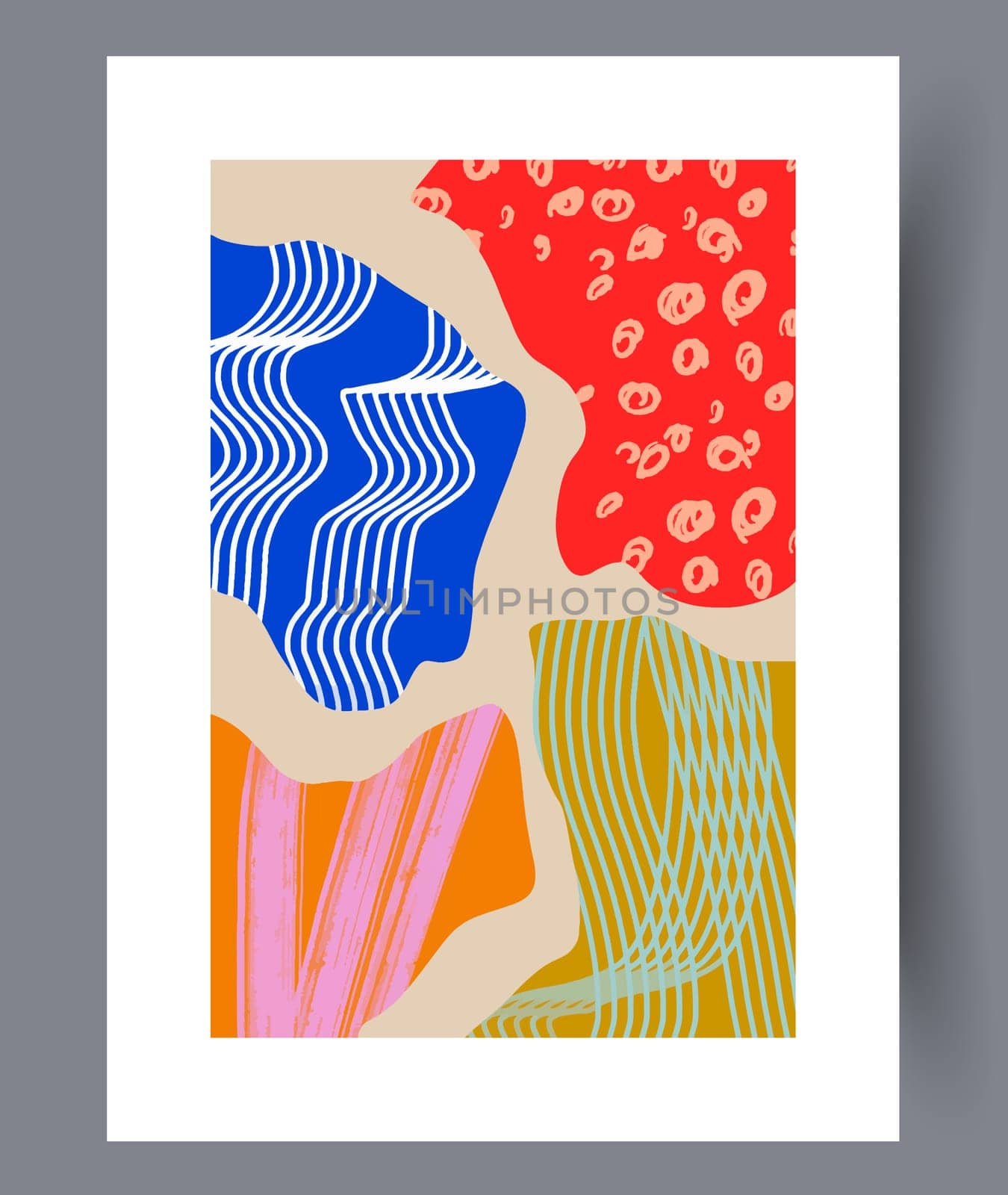 Abstract lines modern sketch wall art print. Printable minimal abstract lines poster. Contemporary decorative background with sketch. Wall artwork for interior design.