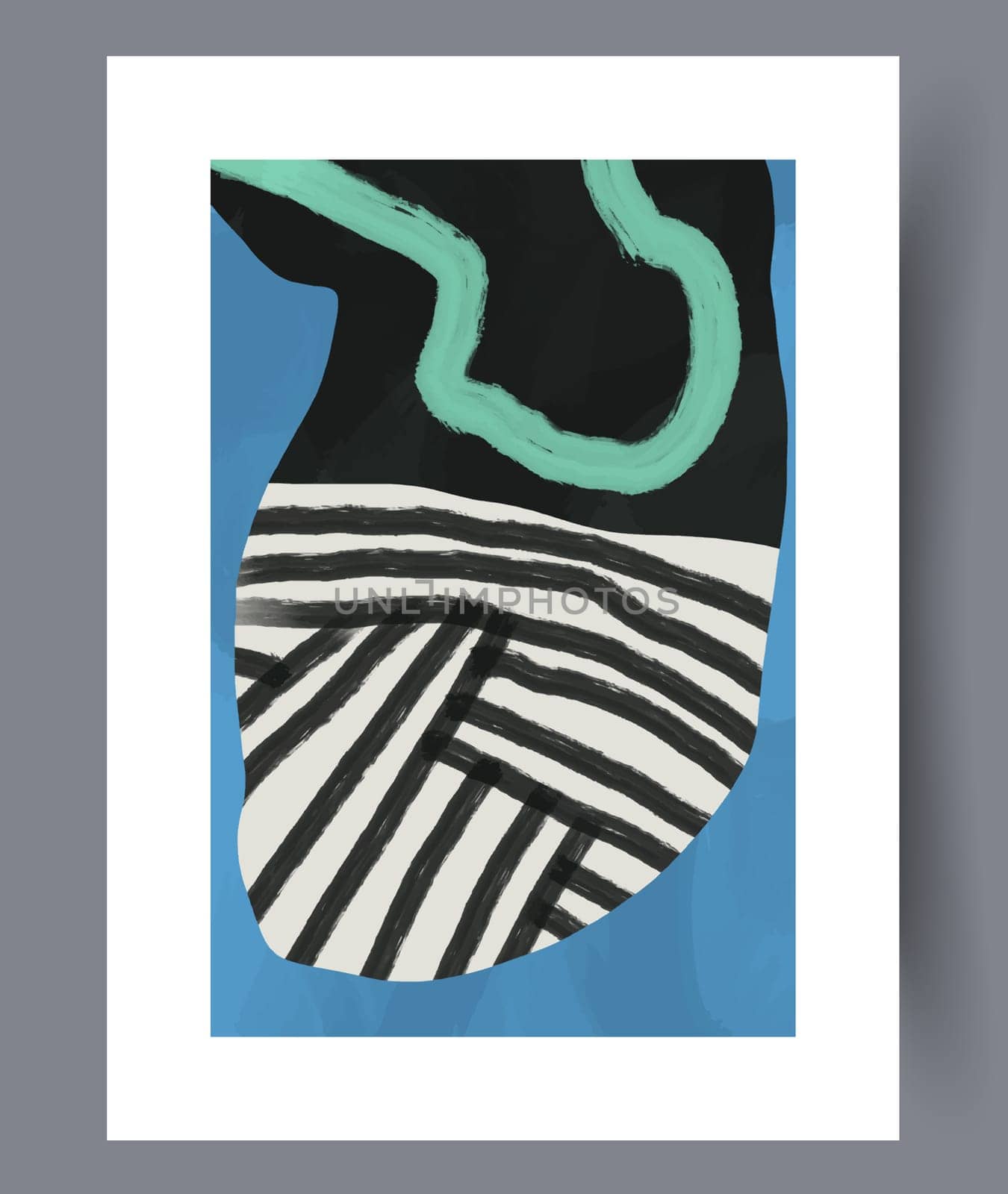 Abstract lines modern sketch wall art print. Printable minimal abstract lines poster. Contemporary decorative background with sketch. Wall artwork for interior design.