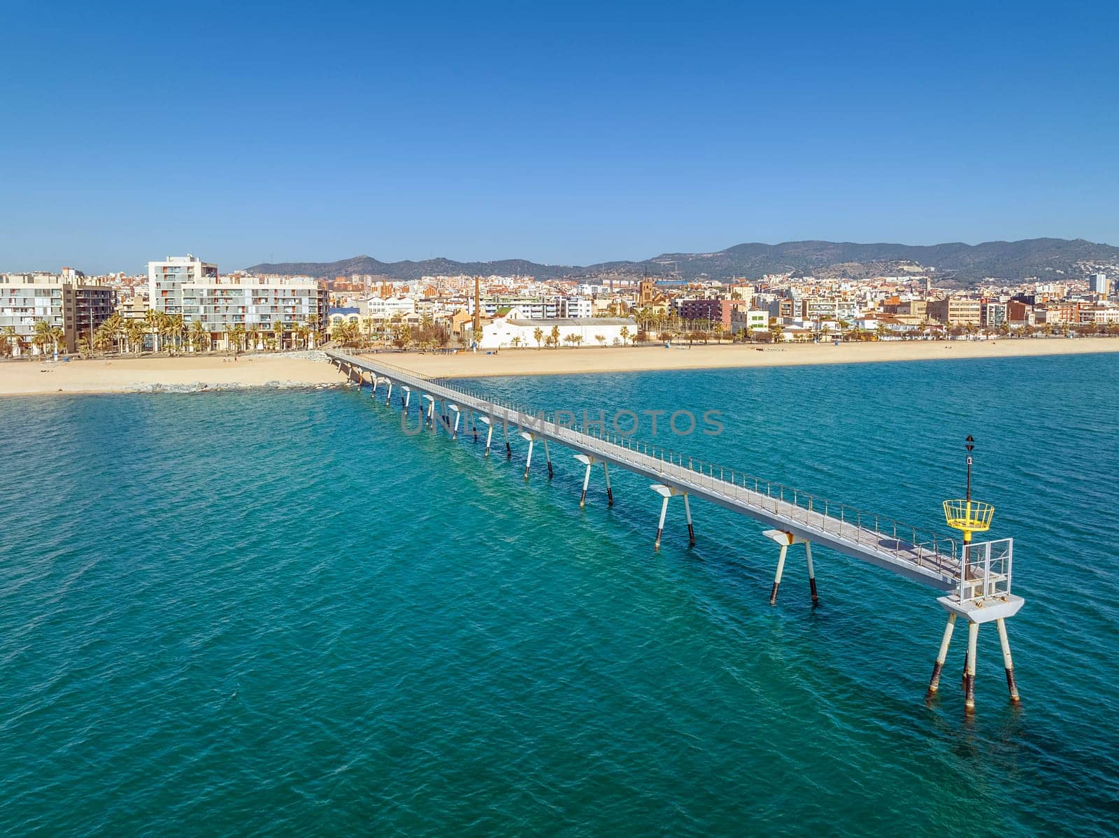 Bridge Oil - Pont del Petroli, Badalona, Spain, a place for walking over the sea
