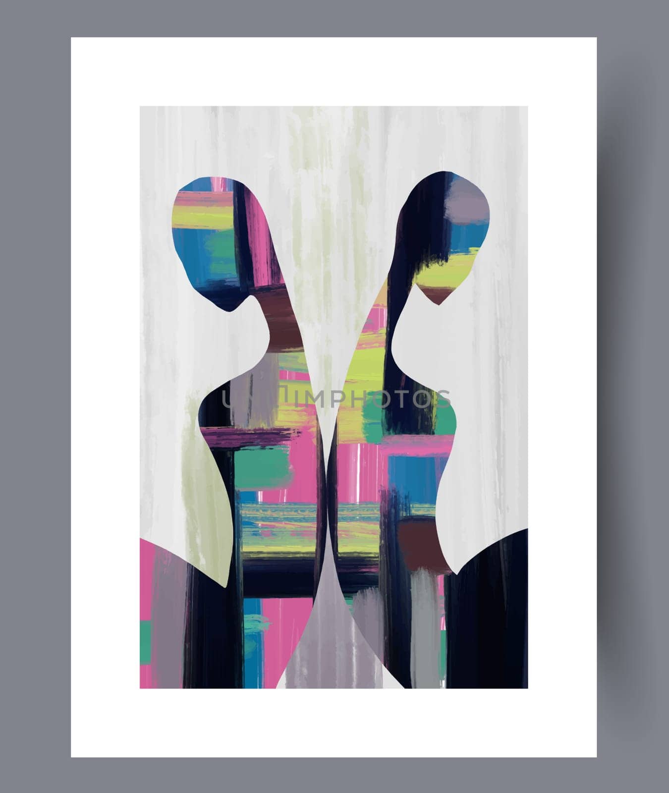 Abstract lines modern sketch wall art print. Printable minimal abstract lines poster. Contemporary decorative background with sketch. Wall artwork for interior design.