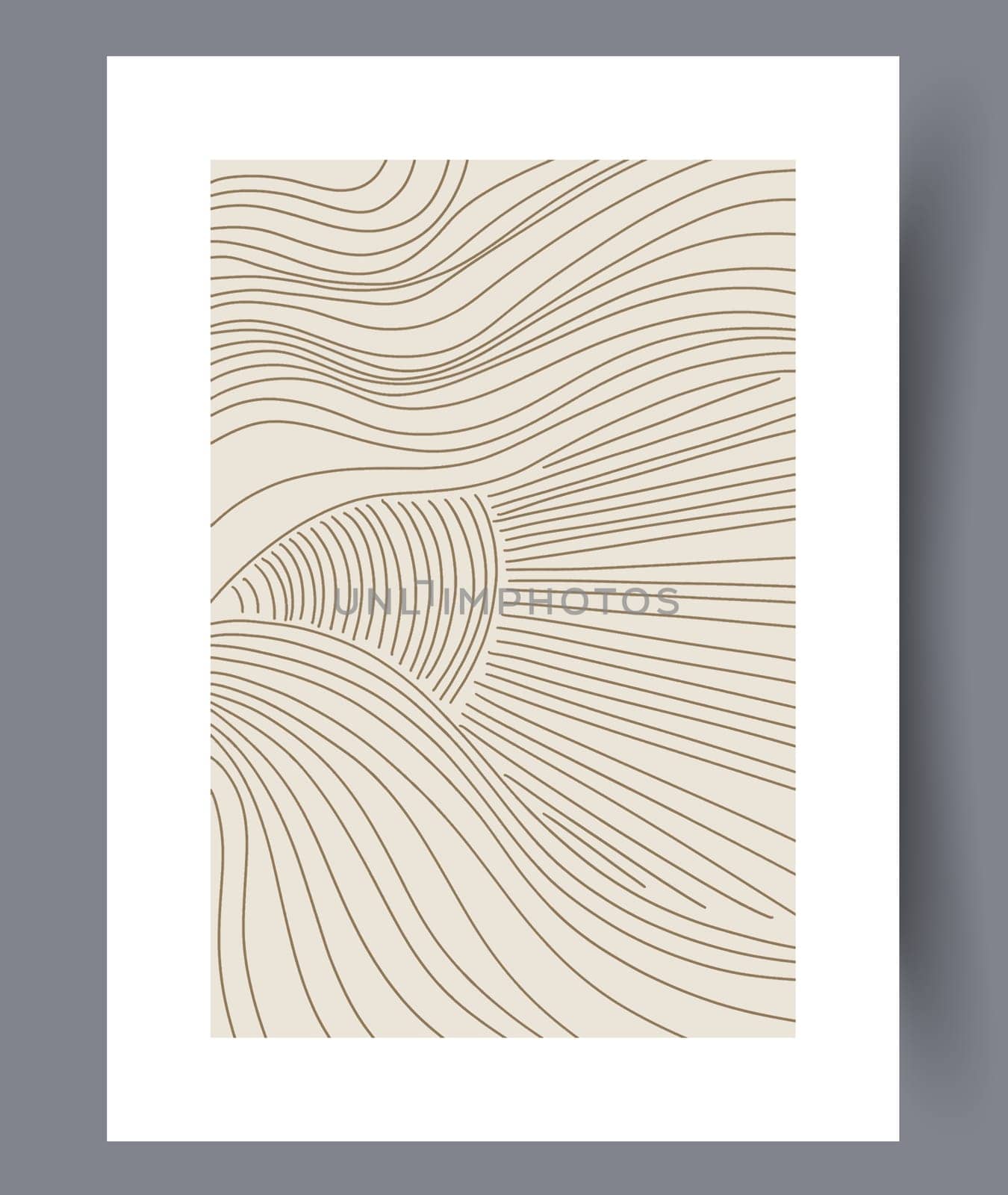 Abstract lines modern sketch wall art print. Printable minimal abstract lines poster. Contemporary decorative background with sketch. Wall artwork for interior design.