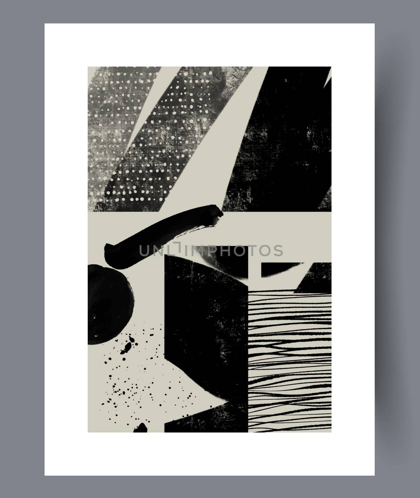 Abstract lines modern sketch wall art print. Printable minimal abstract lines poster. Contemporary decorative background with sketch. Wall artwork for interior design.