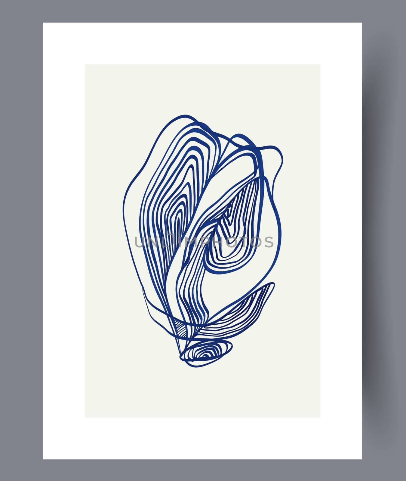 Abstract lines modern sketch wall art print. Printable minimal abstract lines poster. Contemporary decorative background with sketch. Wall artwork for interior design.