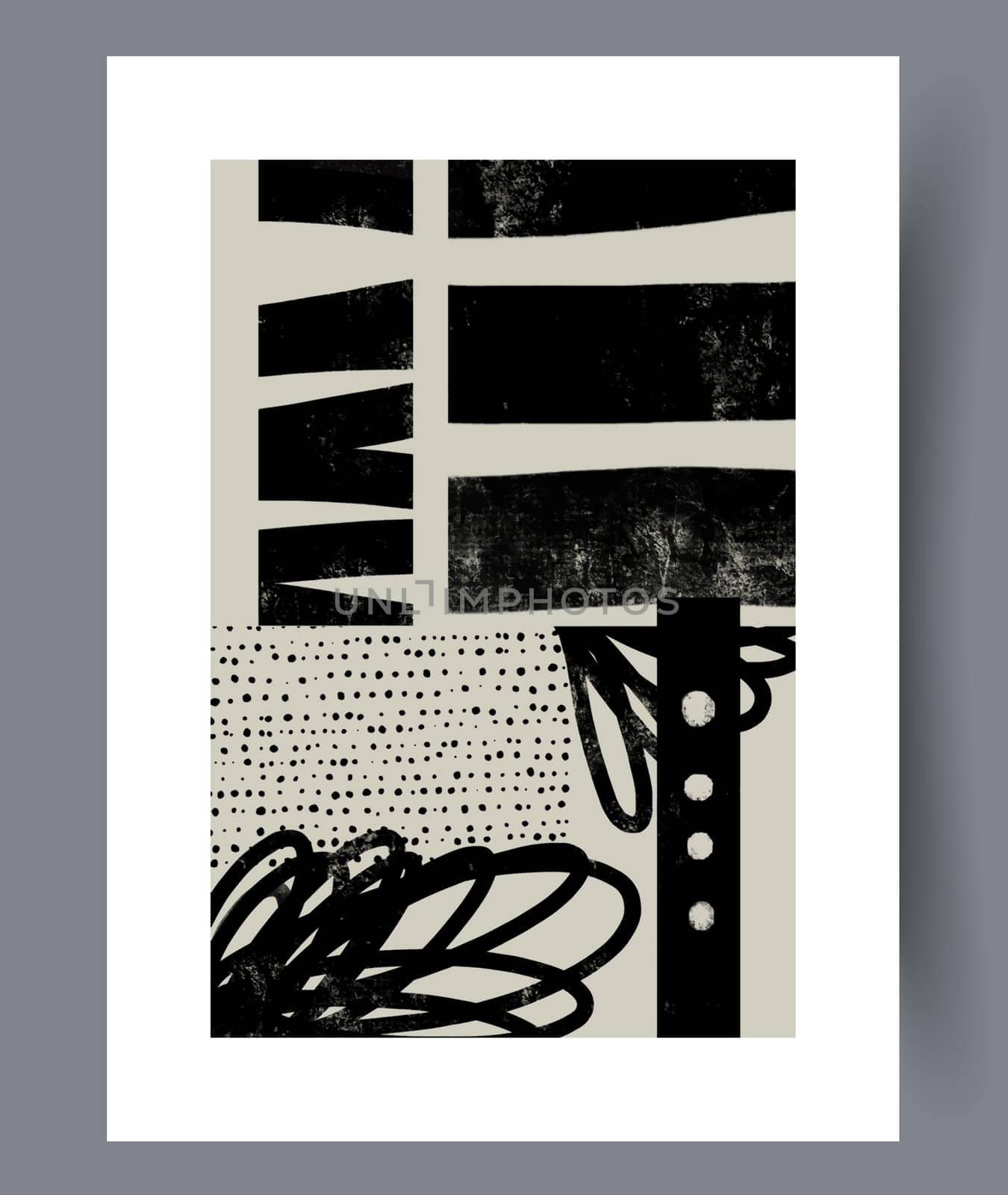 Abstract lines modern sketch wall art print. Printable minimal abstract lines poster. Contemporary decorative background with sketch. Wall artwork for interior design.