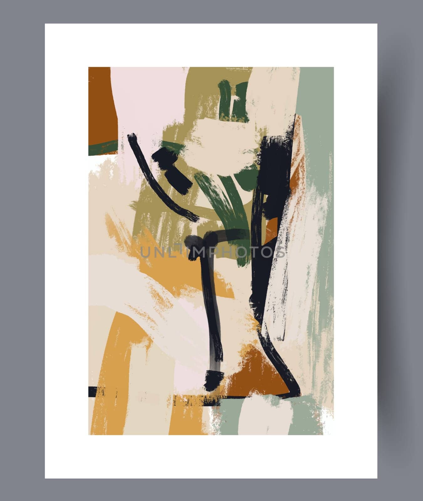 Abstract lines modern sketch wall art print. Printable minimal abstract lines poster. Contemporary decorative background with sketch. Wall artwork for interior design.
