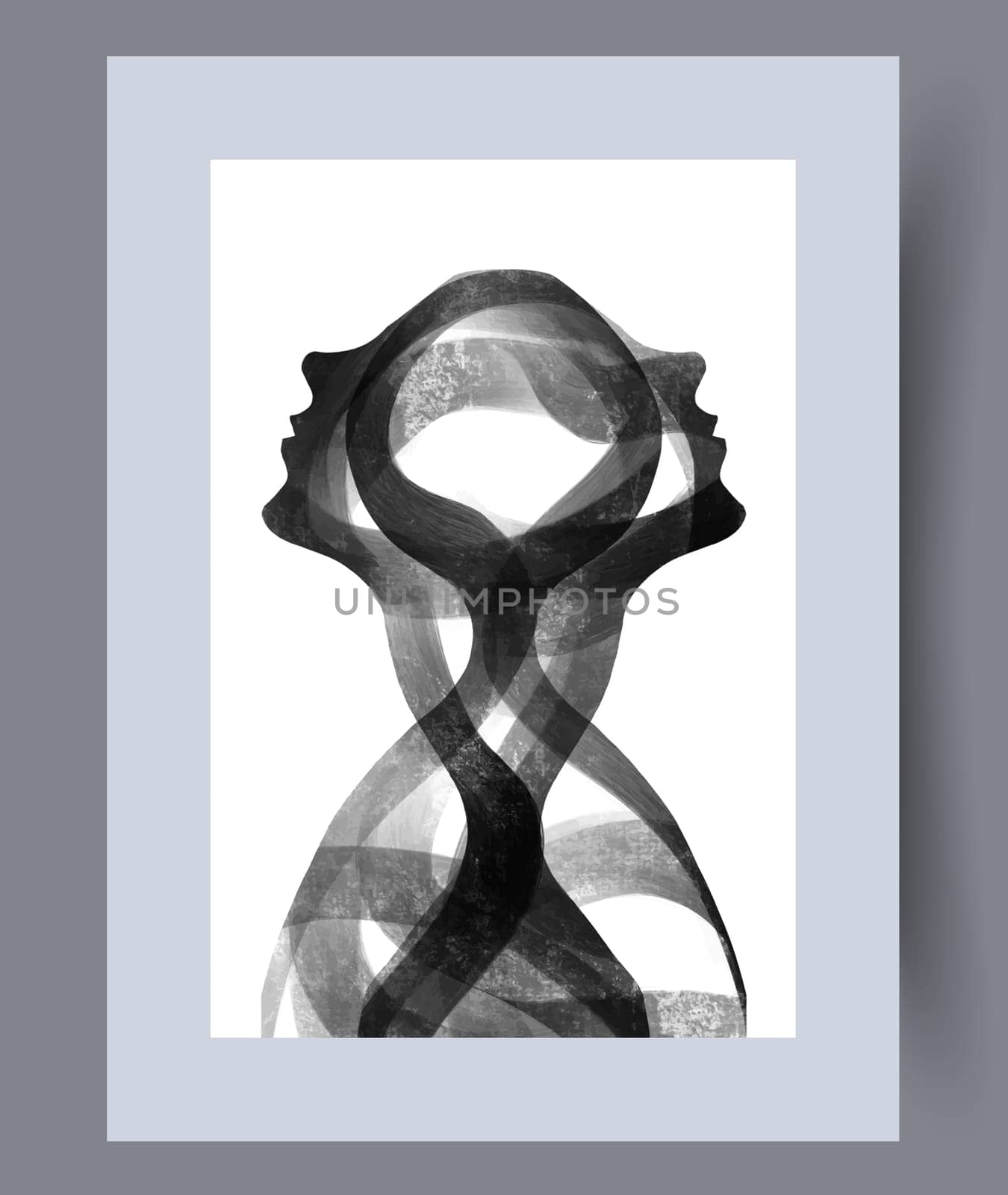 Abstract lines modern sketch wall art print. Printable minimal abstract lines poster. Contemporary decorative background with sketch. Wall artwork for interior design.